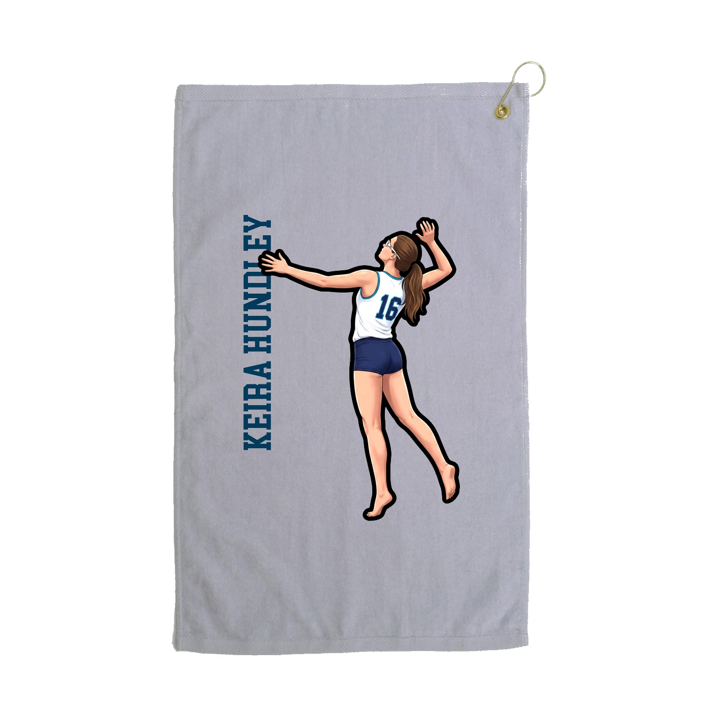 Golf Towel — Name Vertical in Grey