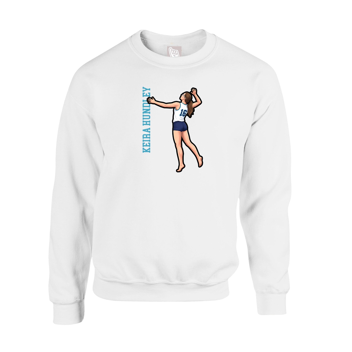 Fleece Crew — Name Vertical in White