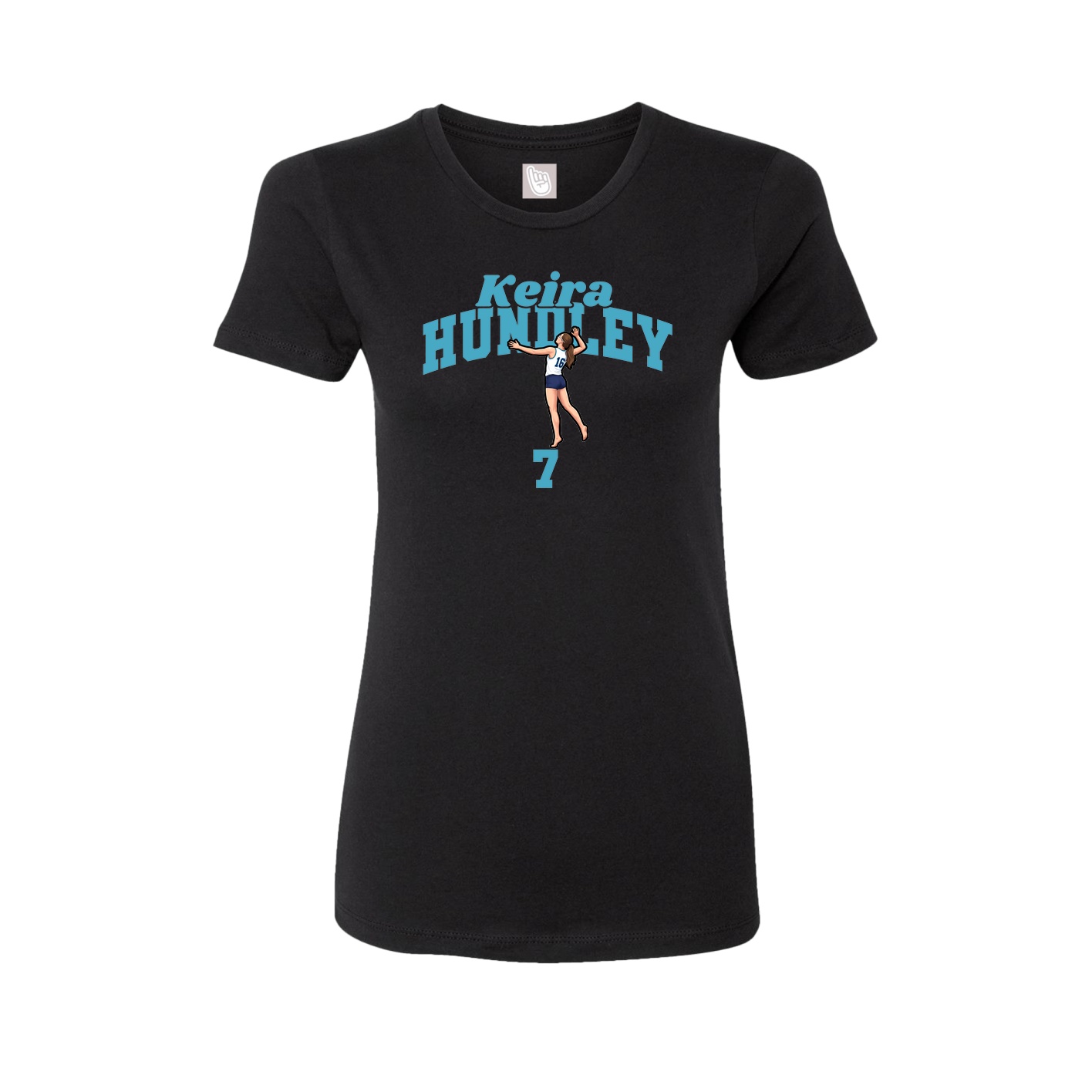 Fitted Women's Tee — Signature Arch in Black