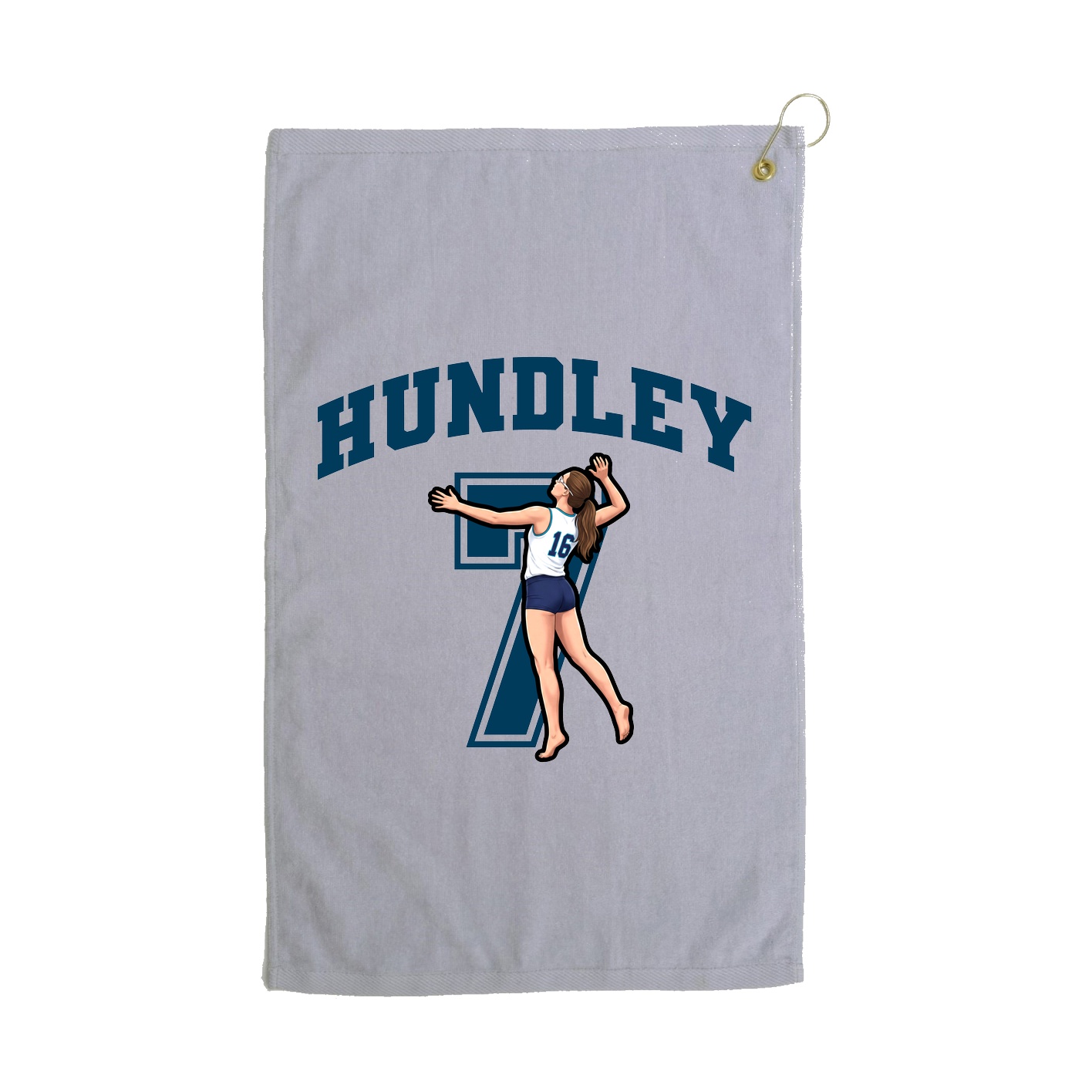 Golf Towel — Number in Grey
