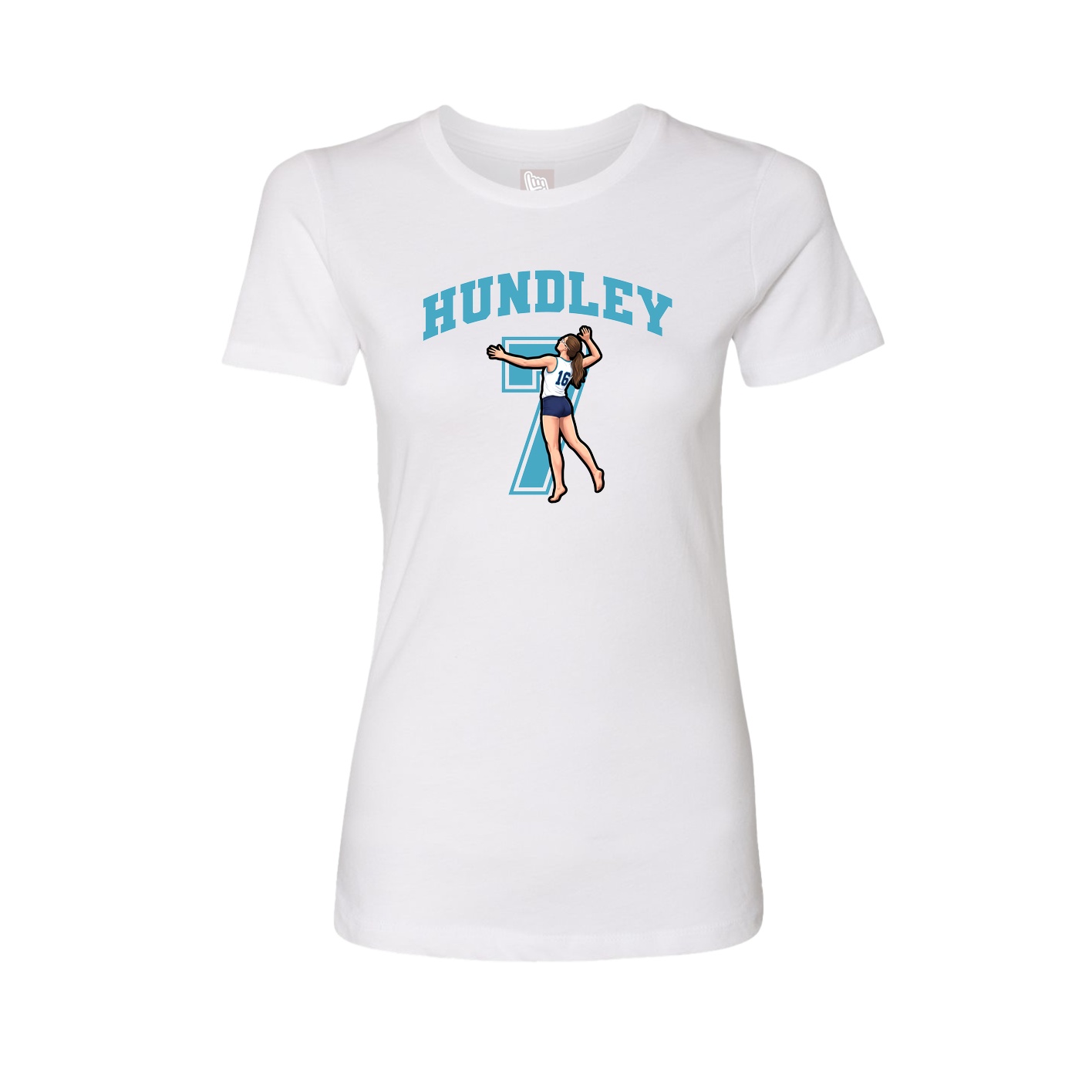 Fitted Women's Tee — Number in White