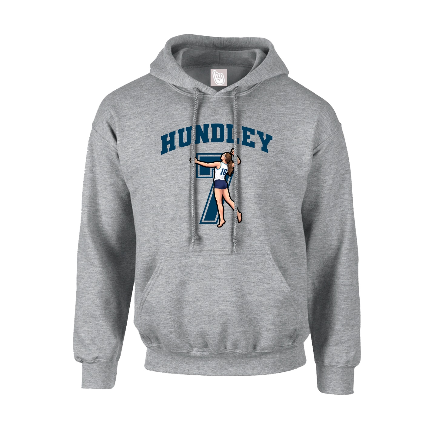 Hoodie — Number in Grey