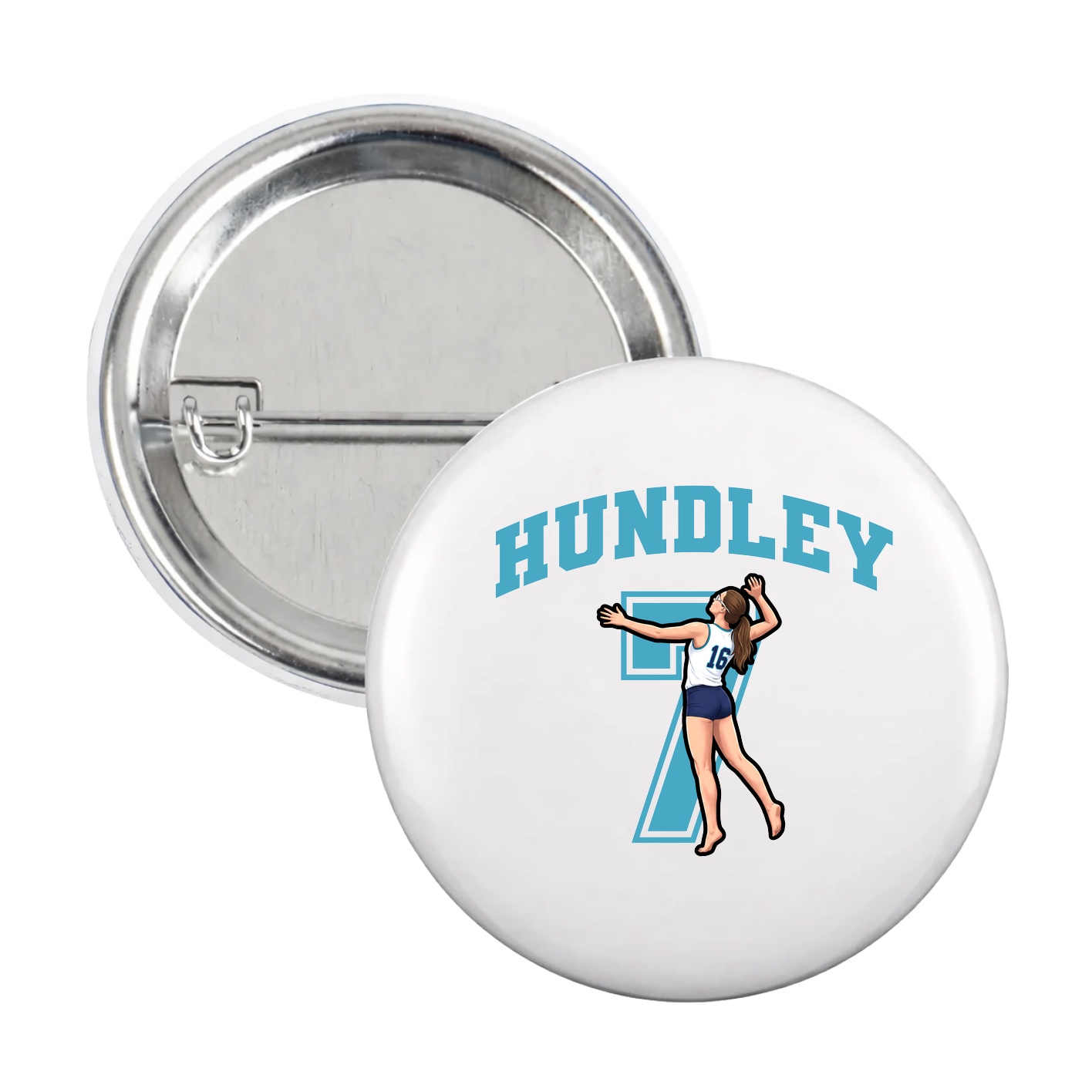 Game Day Button — Number in White