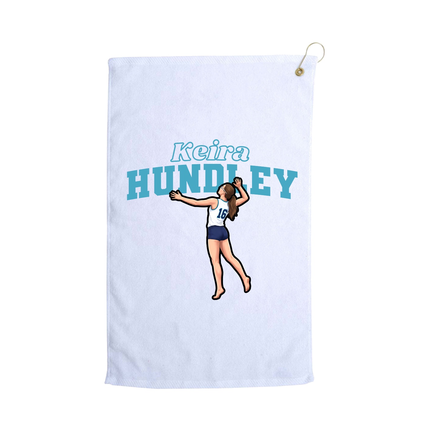 Golf Towel — Name Arch in White