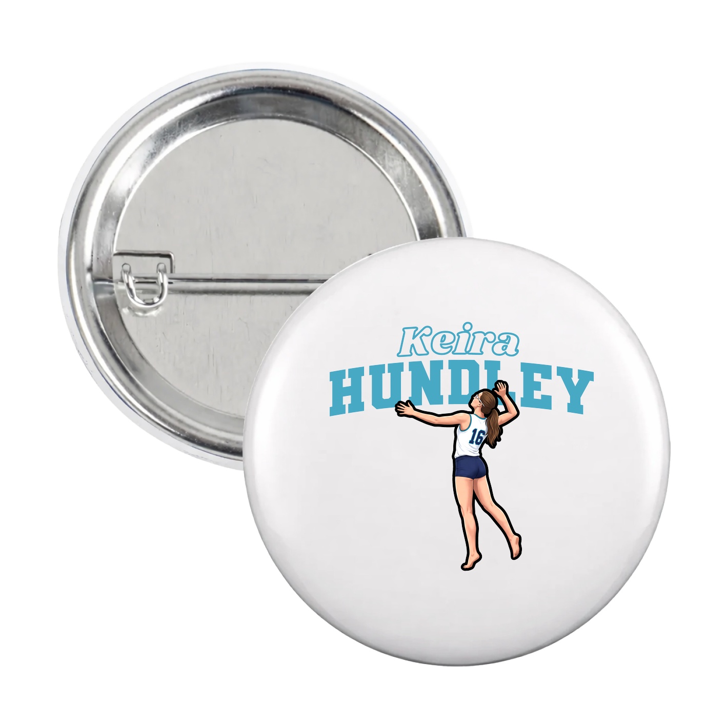 Game Day Button — Name Arch in White