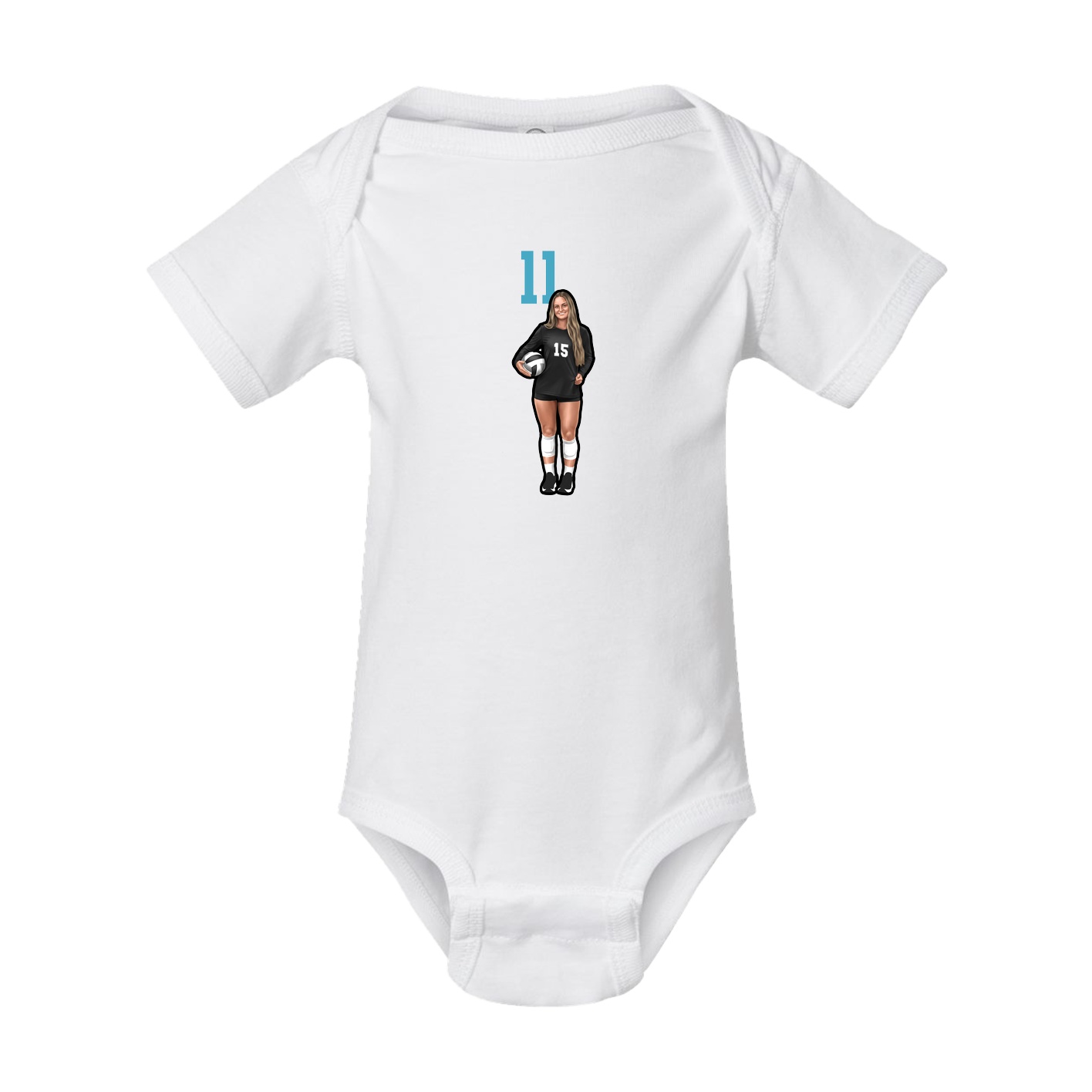 Baby Onesie — Number Top in White