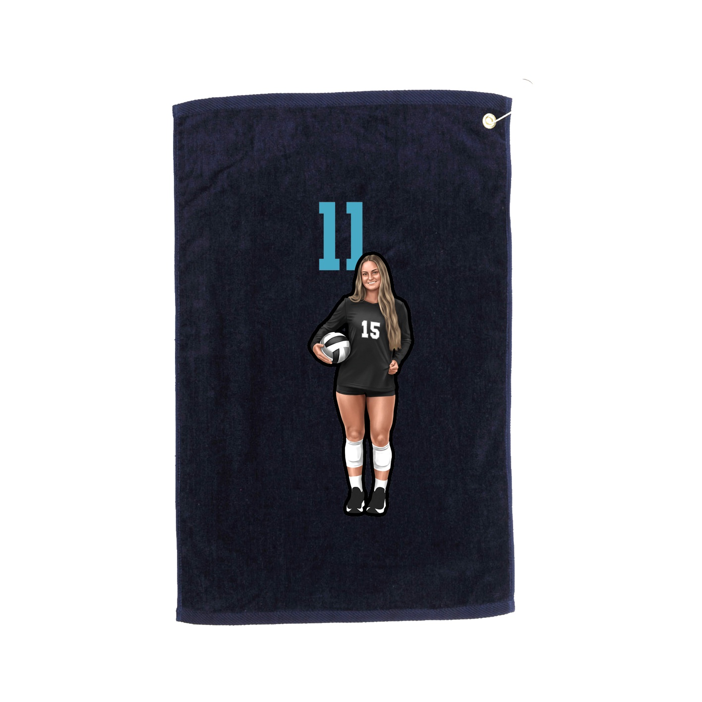 Golf Towel — Number Top in Navy