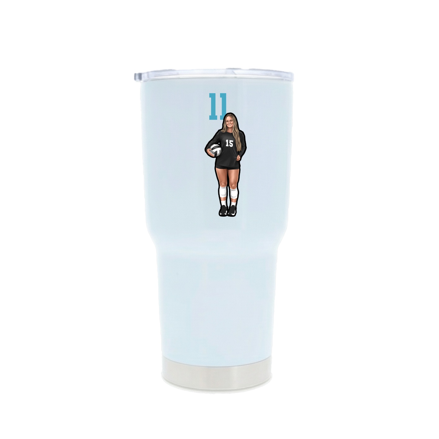 30oz Stainless Steel Tumbler — Number Top in White