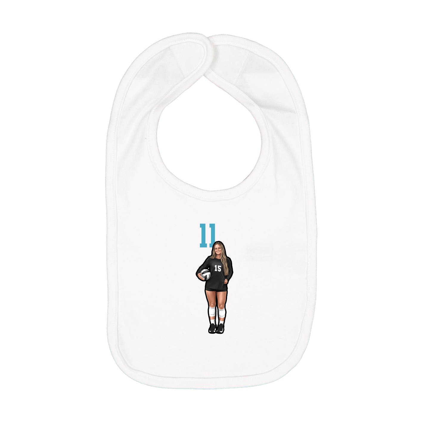 Infant Bib — Number Top in White