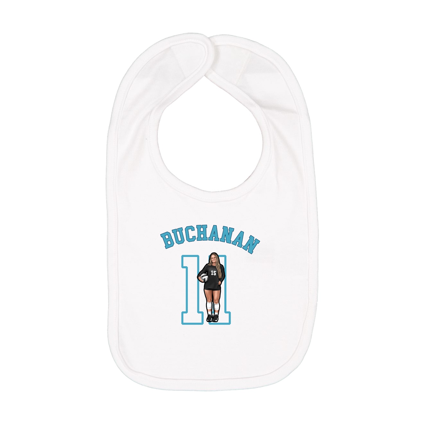 Infant Bib — Shirsey Arch in White