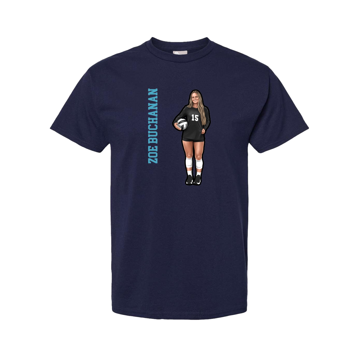 Youth Tee — Name Vertical in Navy