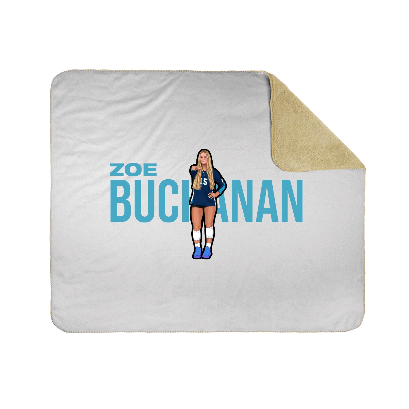 Throw Blanket — Player Name in White