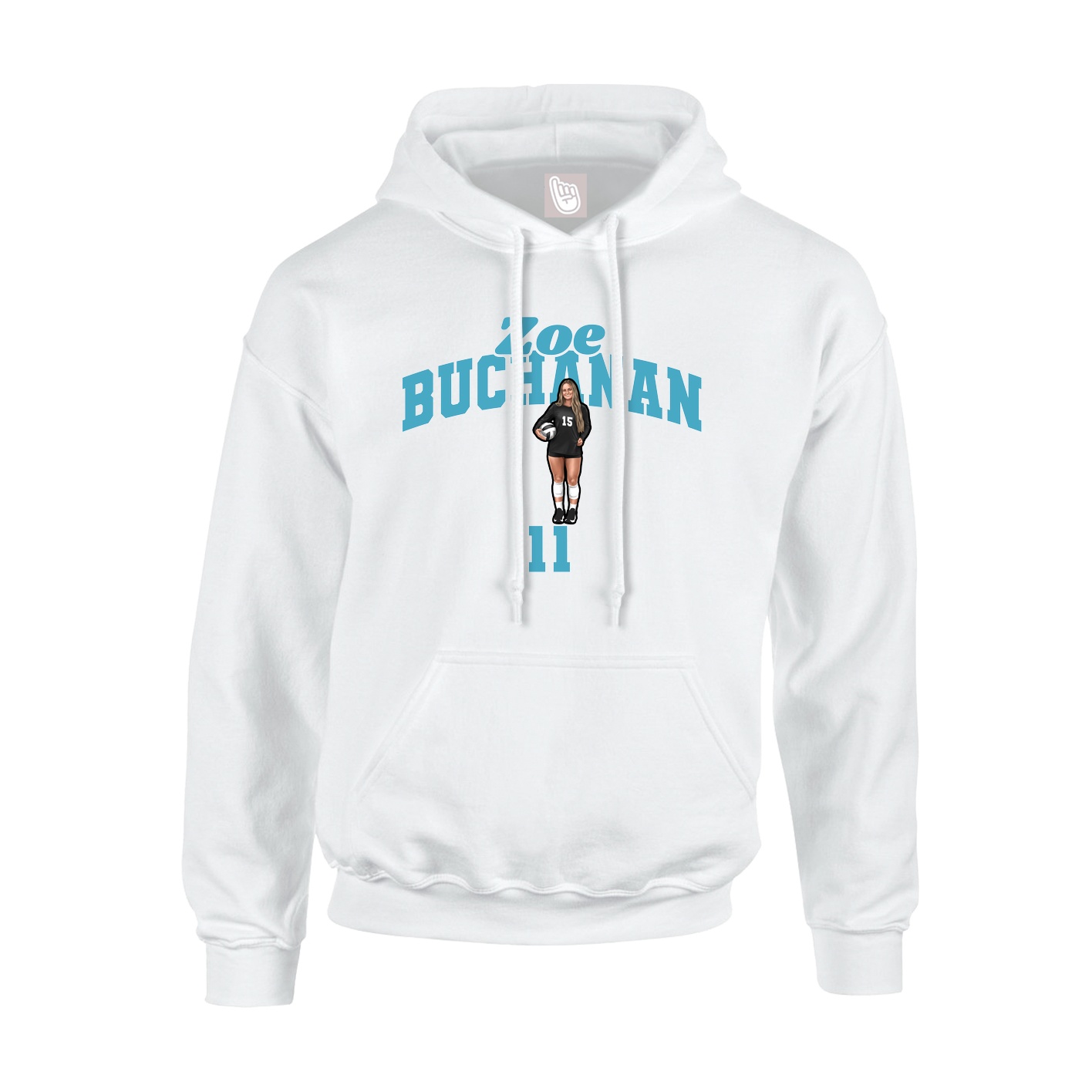 Hoodie — Signature Arch in White