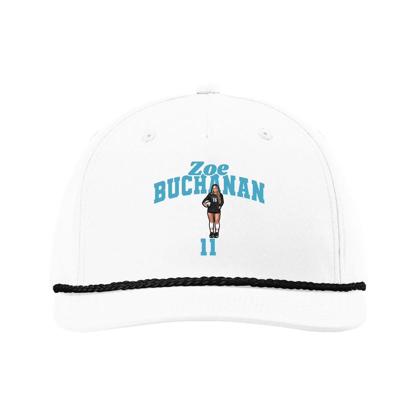 Five-Panel Classic Rope Cap — Signature Arch in White