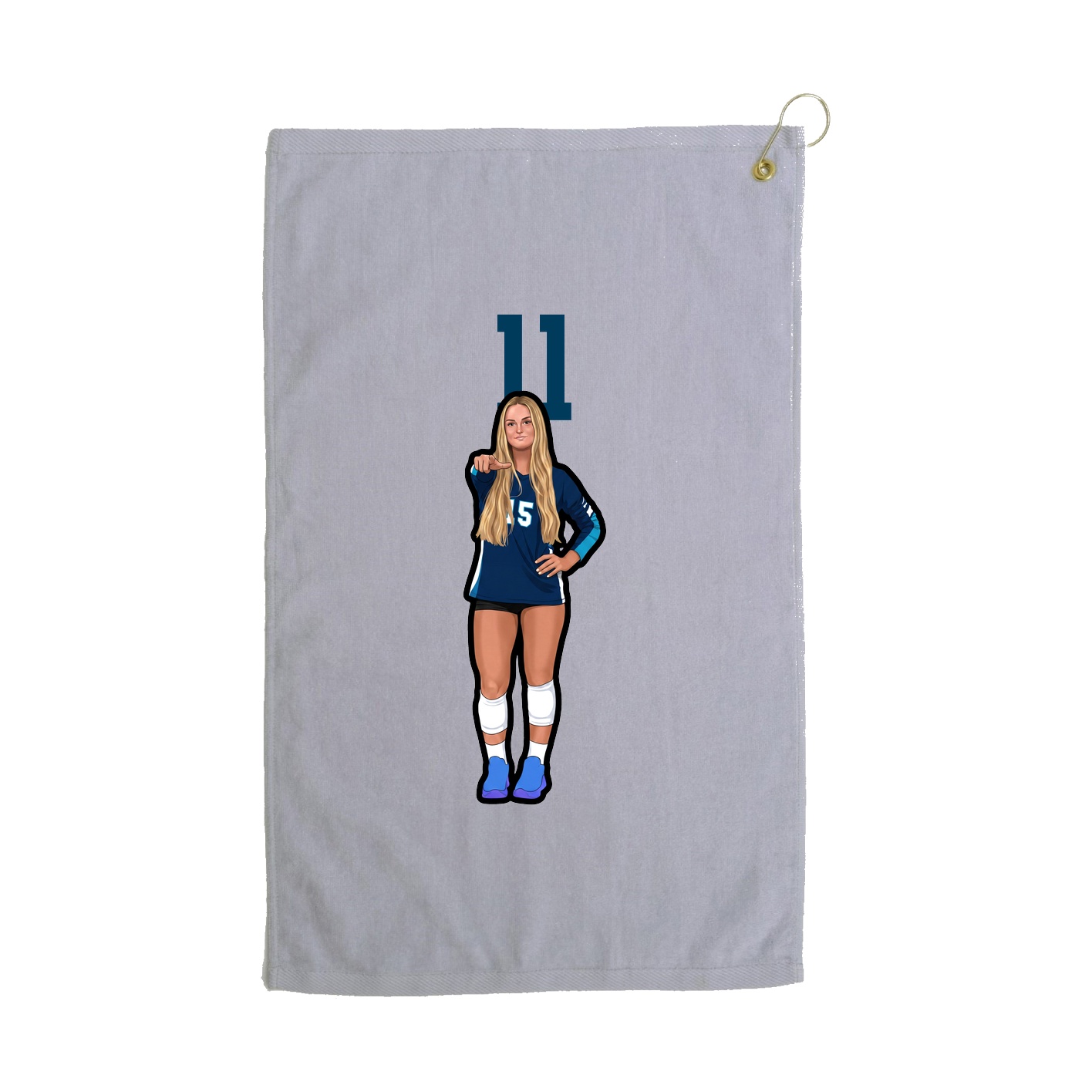 Golf Towel — Number Top in Grey