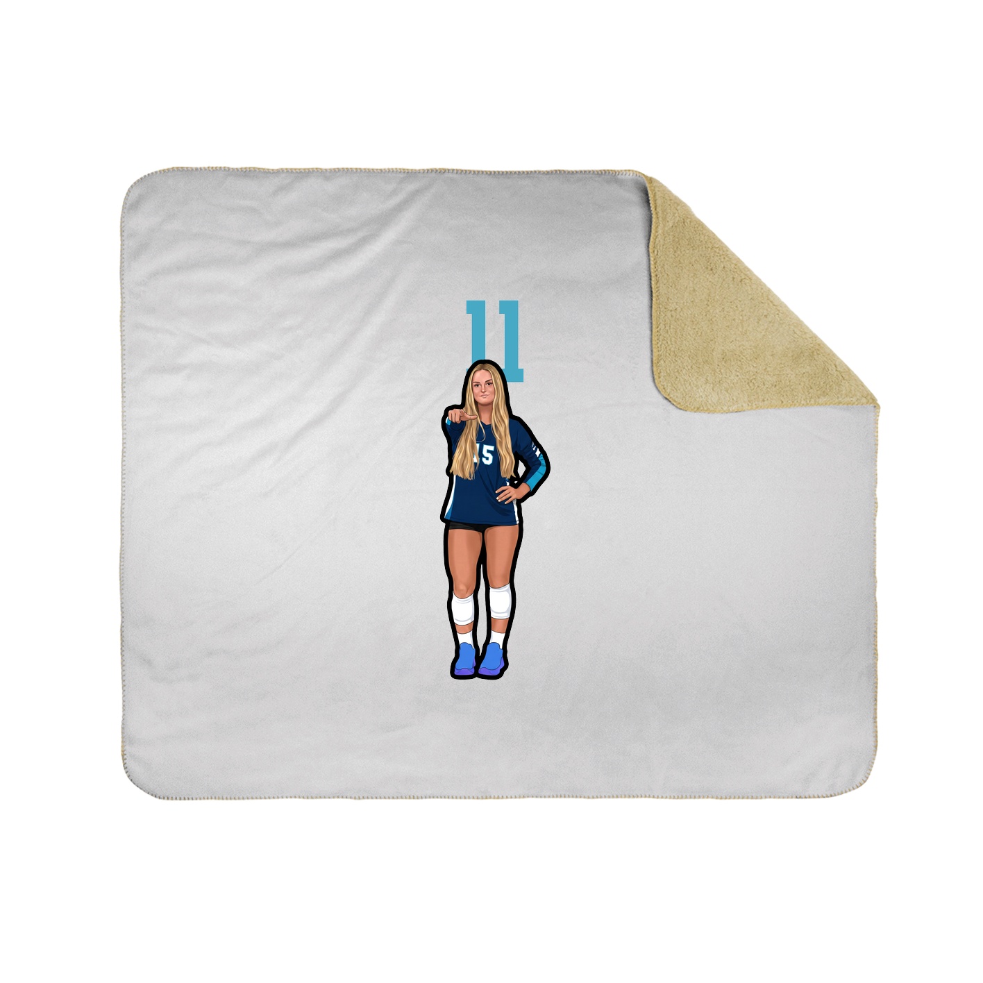Throw Blanket — Number Top in White