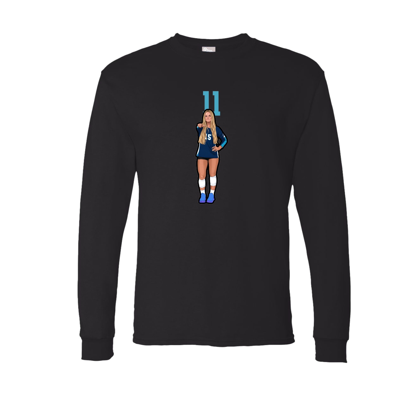 Long Sleeve Tee — Number Top in Black