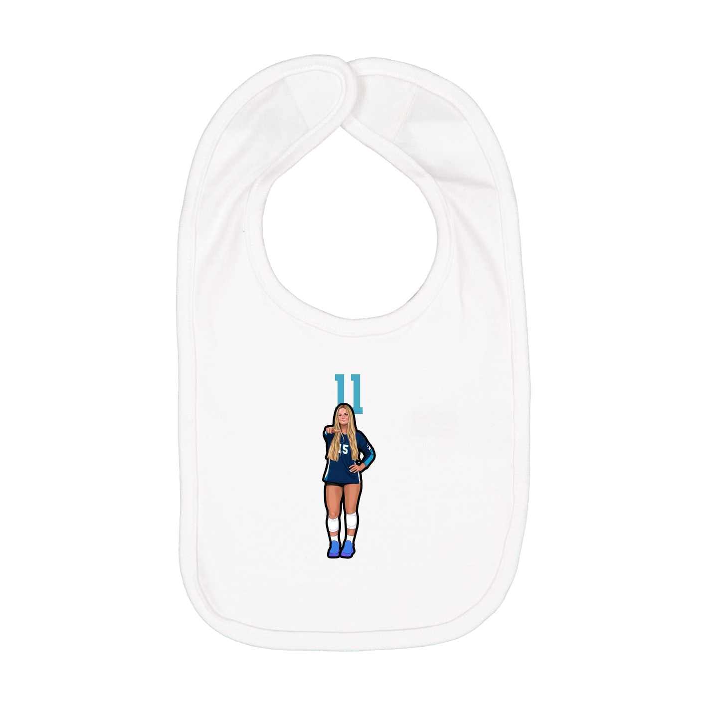 Infant Bib — Number Top in White