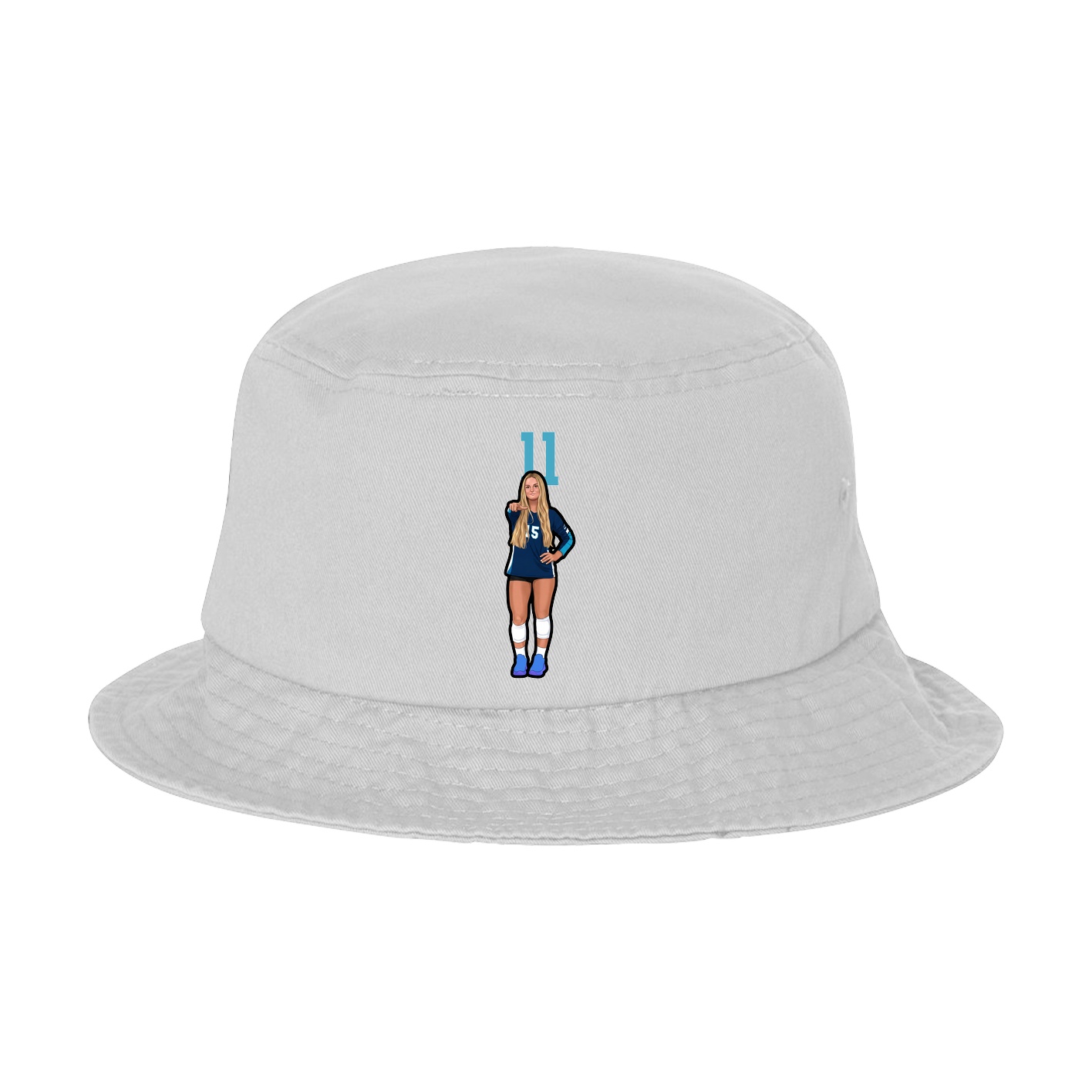 Bucket Cap — Number Top in White
