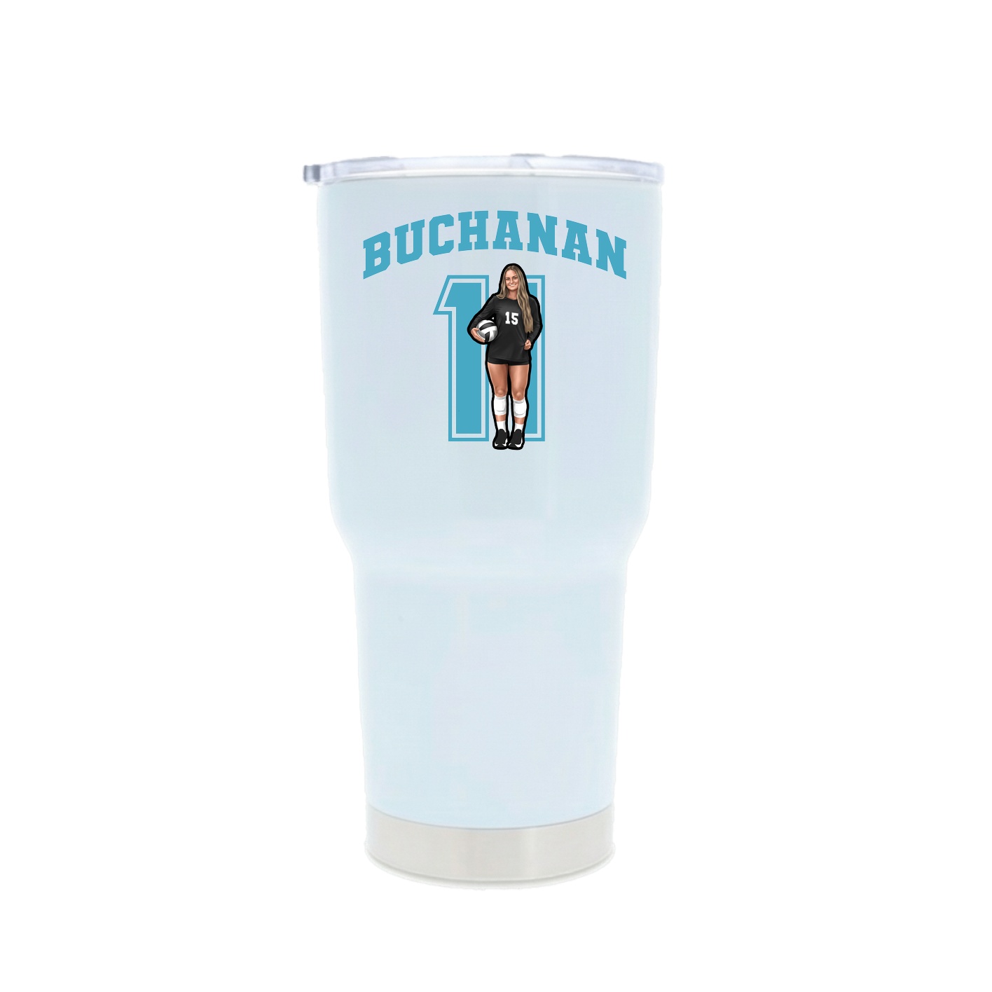 30oz Stainless Steel Tumbler — Number in White