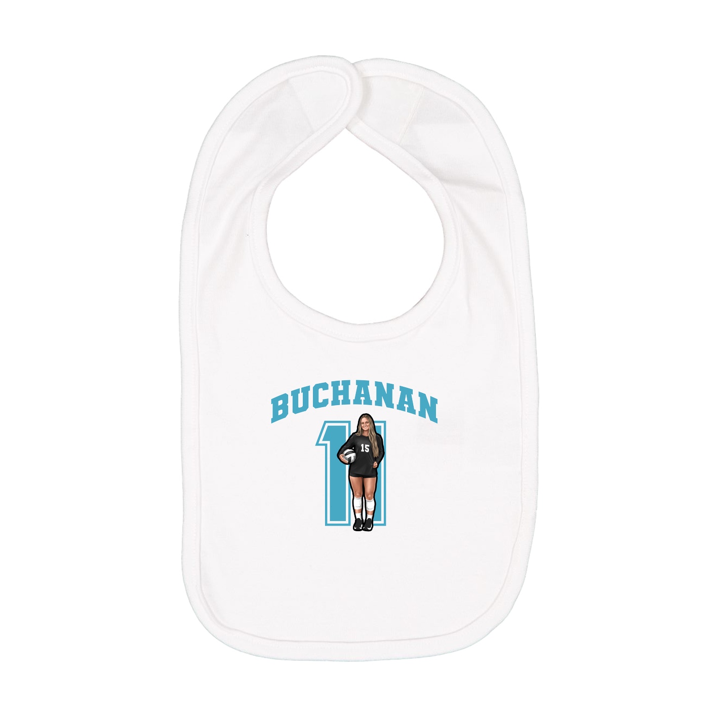 Infant Bib — Number in White