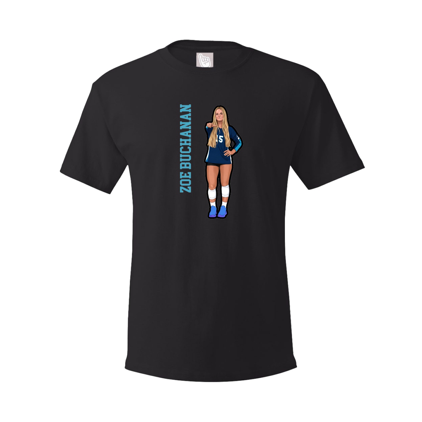Youth Tee — Name Vertical in Black