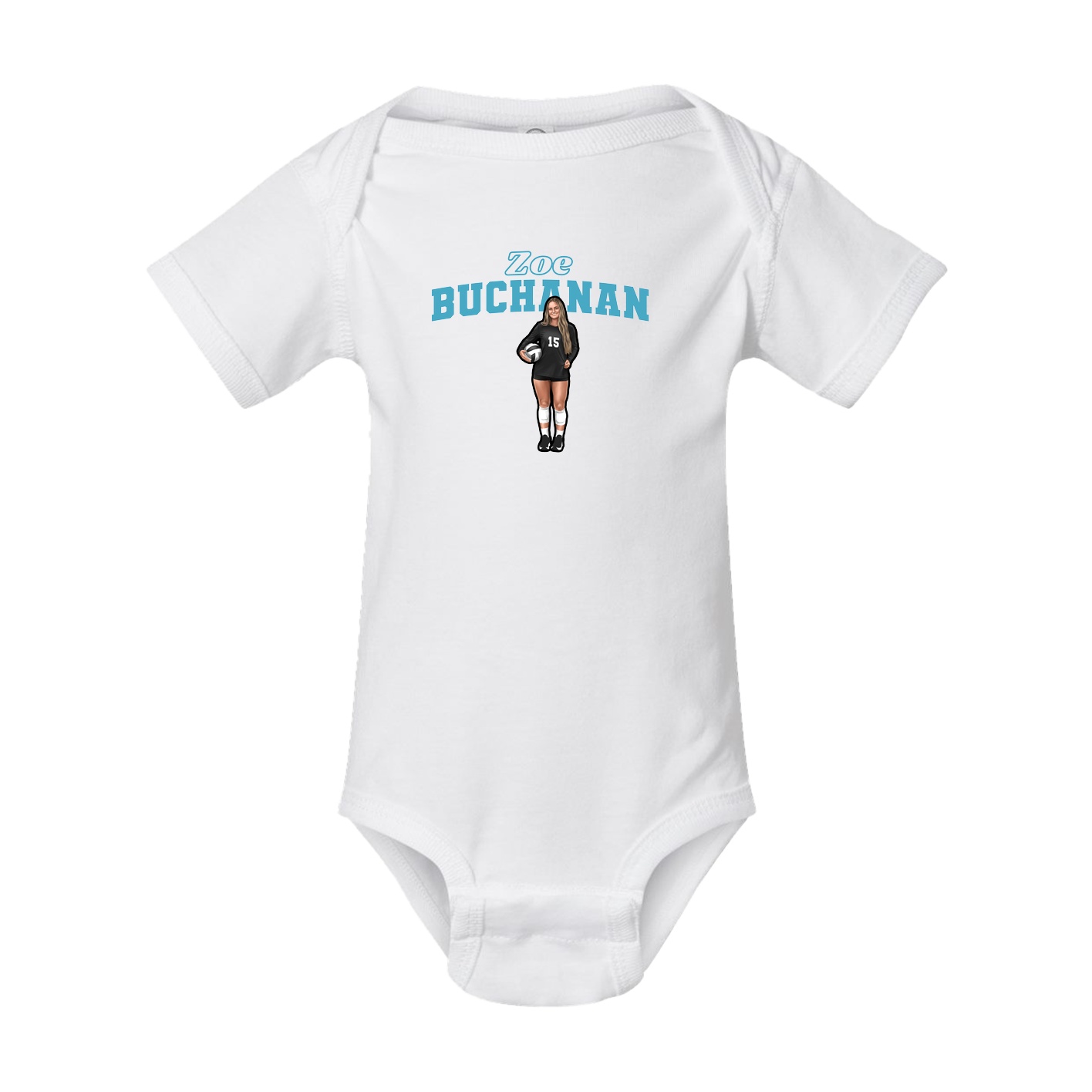 Baby Onesie — Name Arch in White