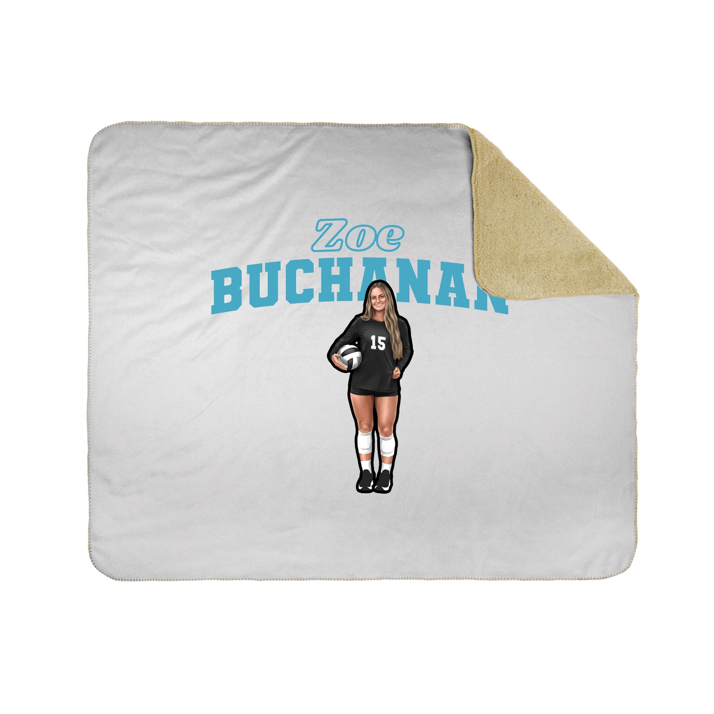 Throw Blanket — Name Arch in White