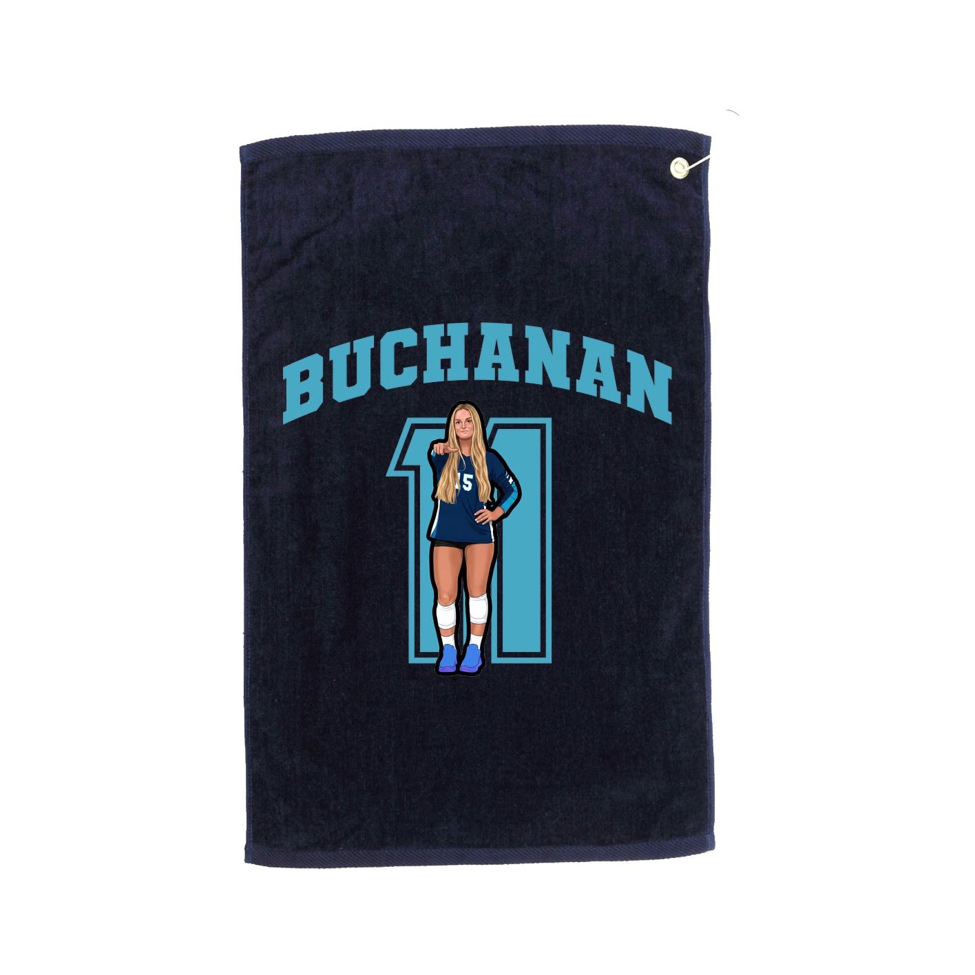 Golf Towel — Number in Navy