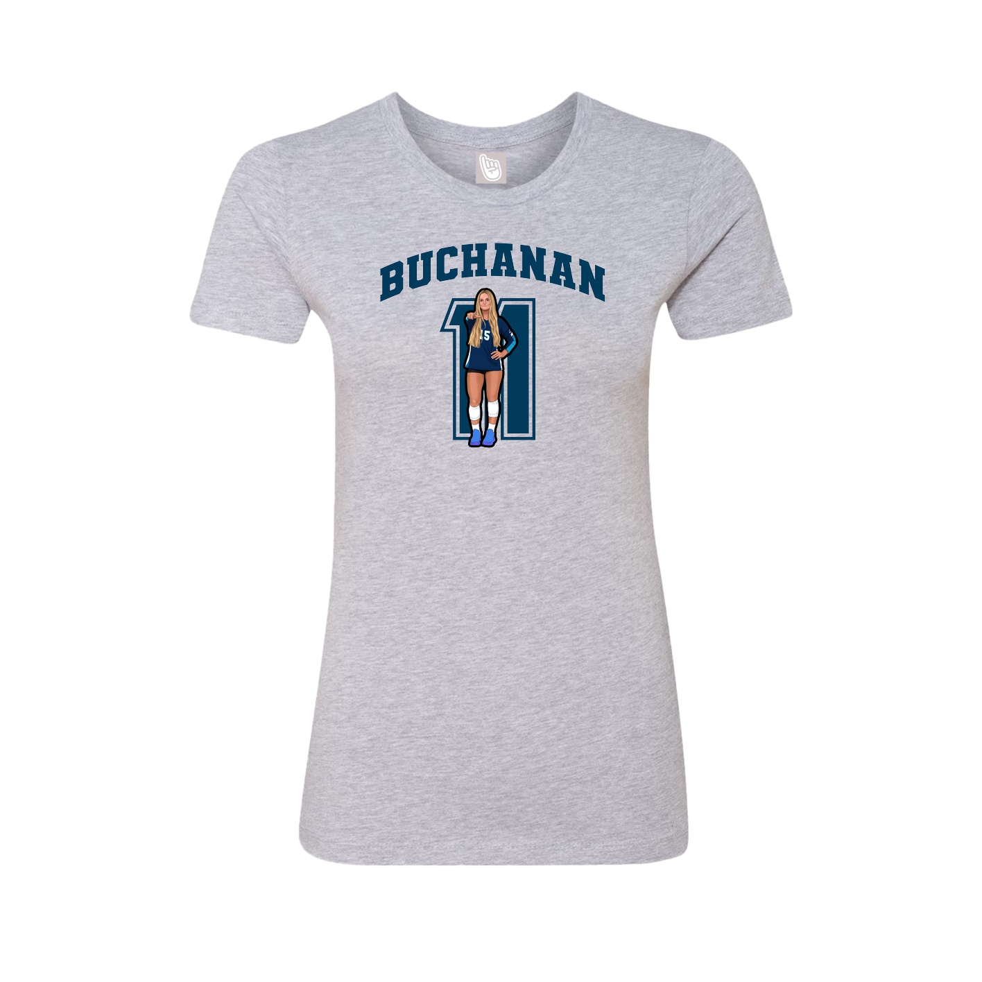 Fitted Women's Tee — Number in Grey
