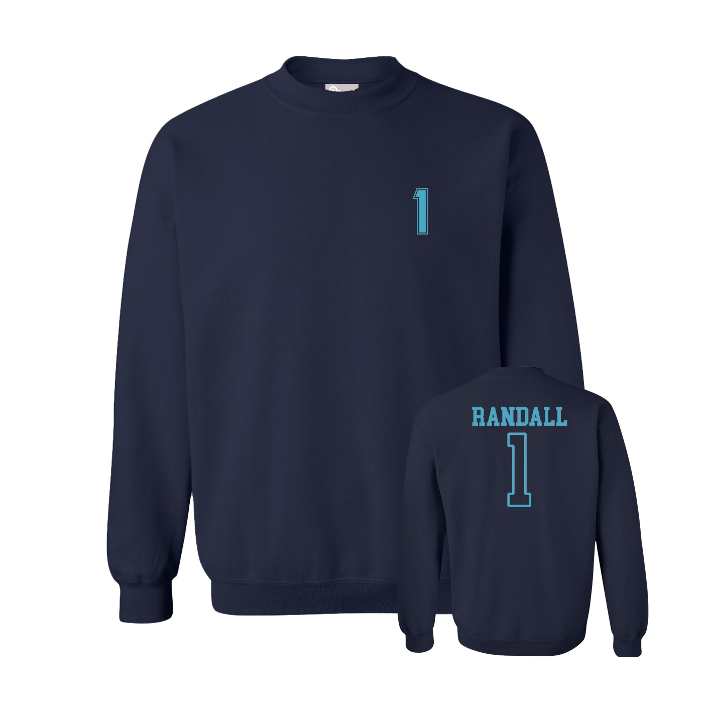 Fleece Crew — Chest Back in Navy