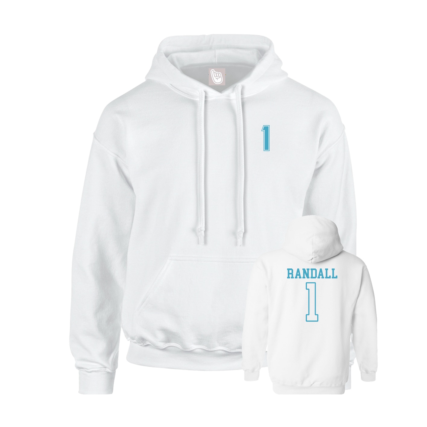 Youth Hoodie — Chest Back in White