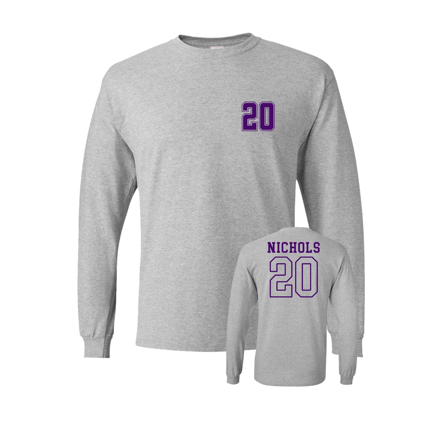 Long Sleeve Tee — Chest Back in Grey