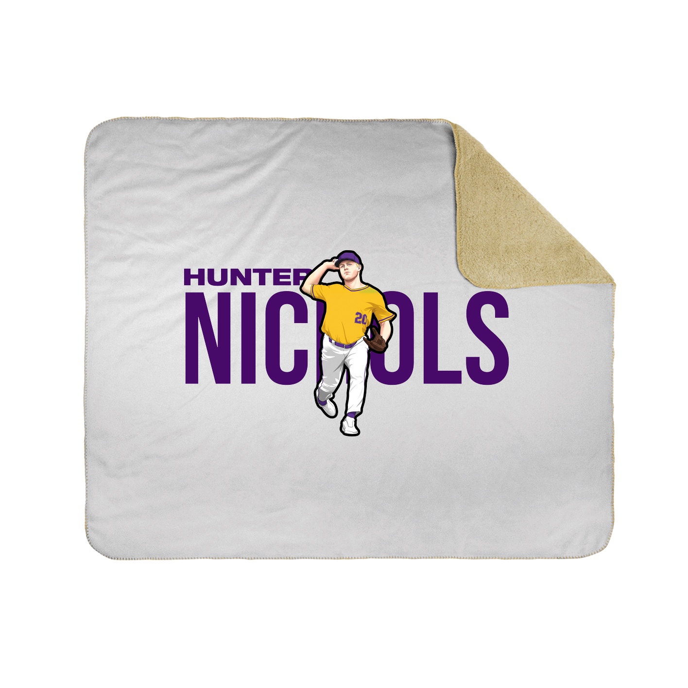 Throw Blanket — Player Name in White