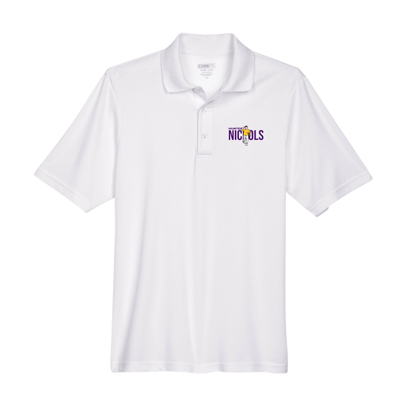 Performance Polo — Player Name in White