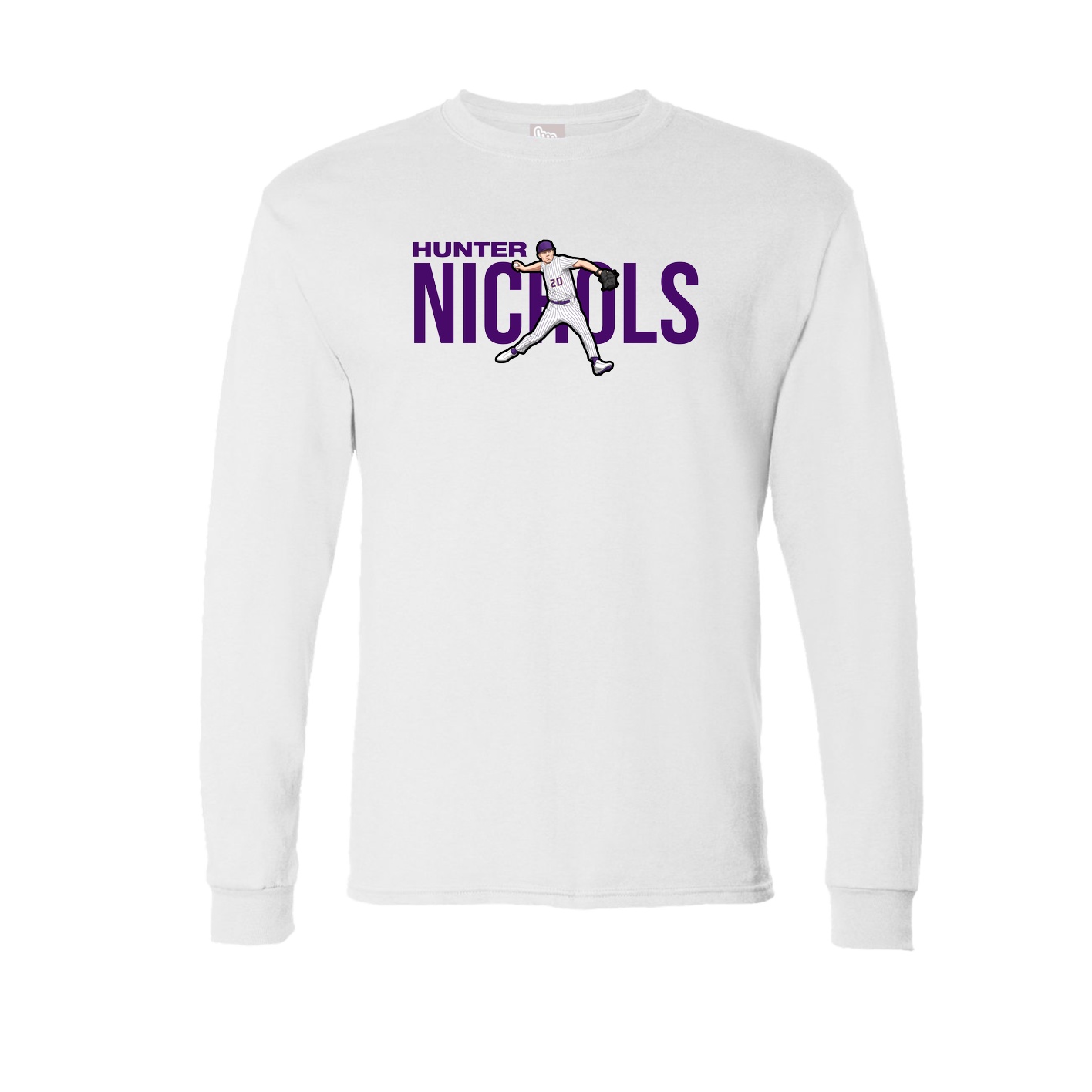 Long Sleeve Tee — Player Name in White