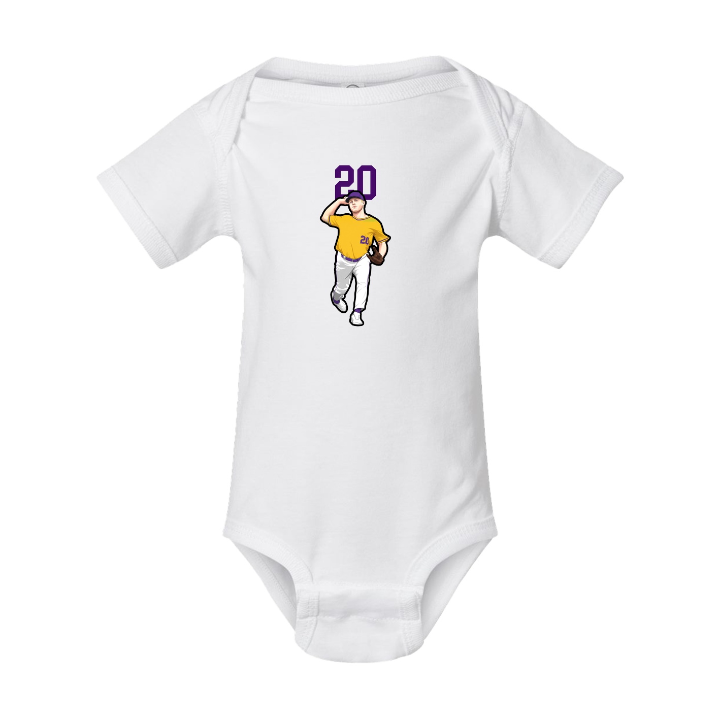 Baby Onesie — Number Top in White