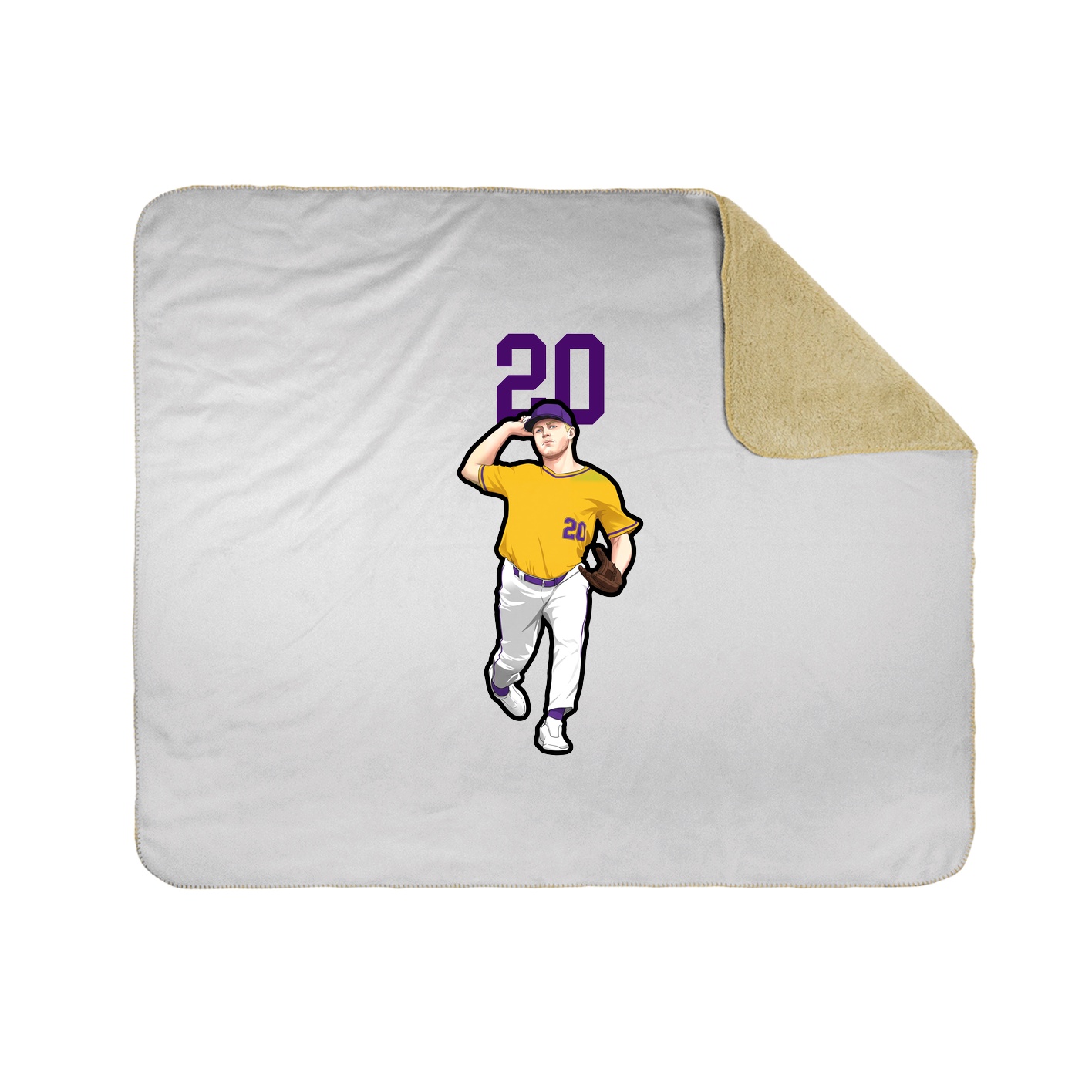Throw Blanket — Number Top in White