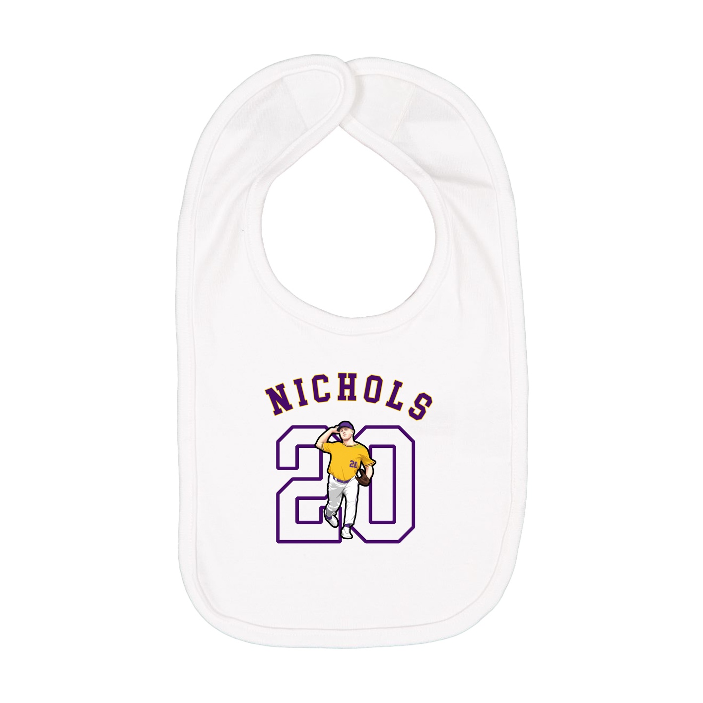 Infant Bib — Shirsey Arch in White