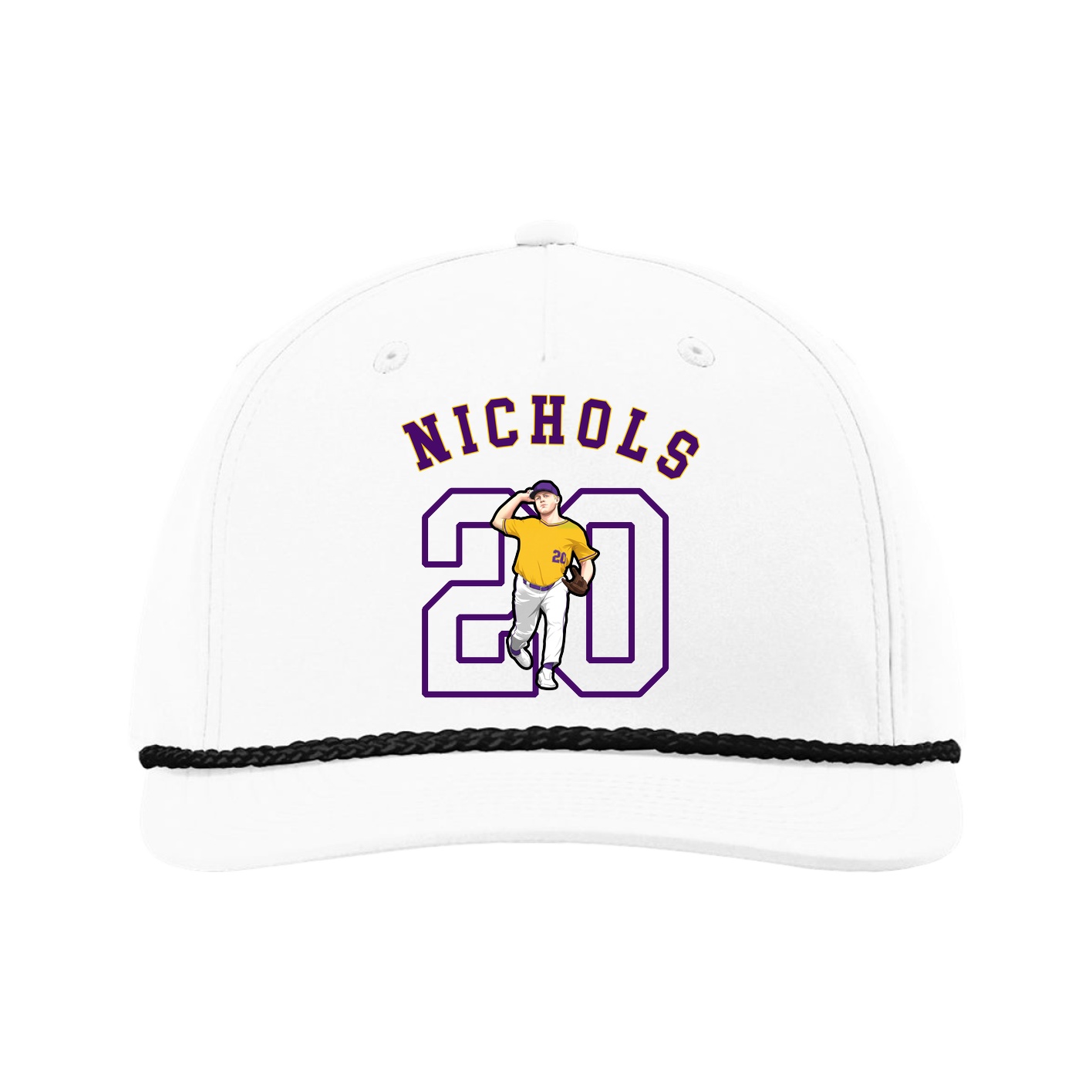 Five-Panel Classic Rope Cap — Shirsey Arch in White