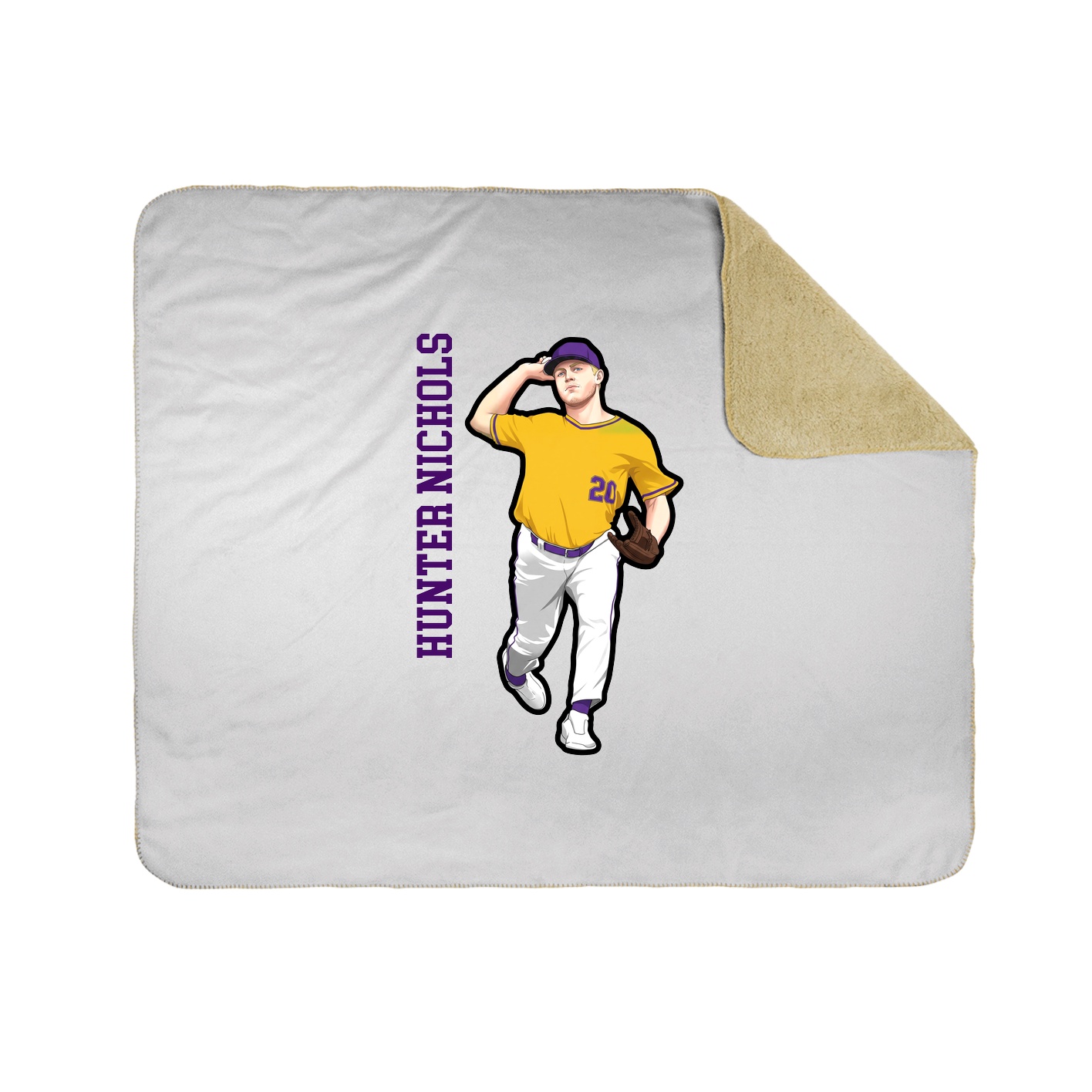 Throw Blanket — Name Vertical in White