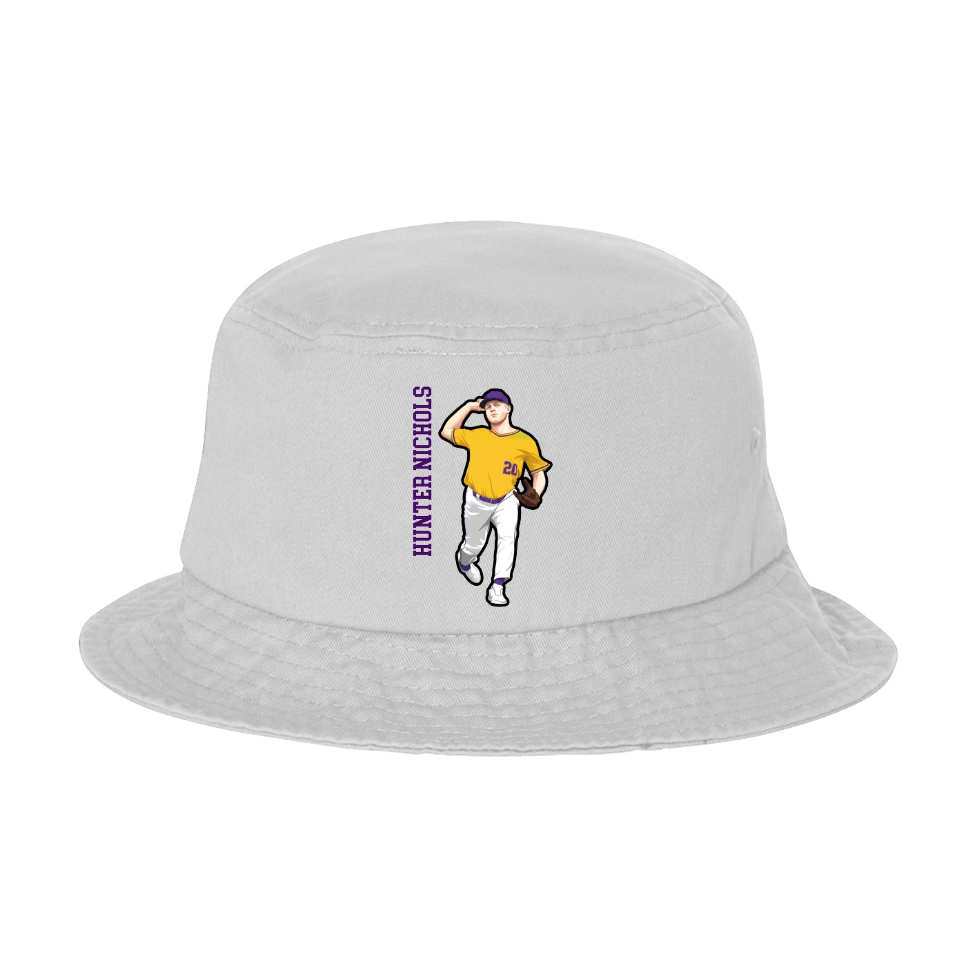 Bucket Cap — Name Vertical in White