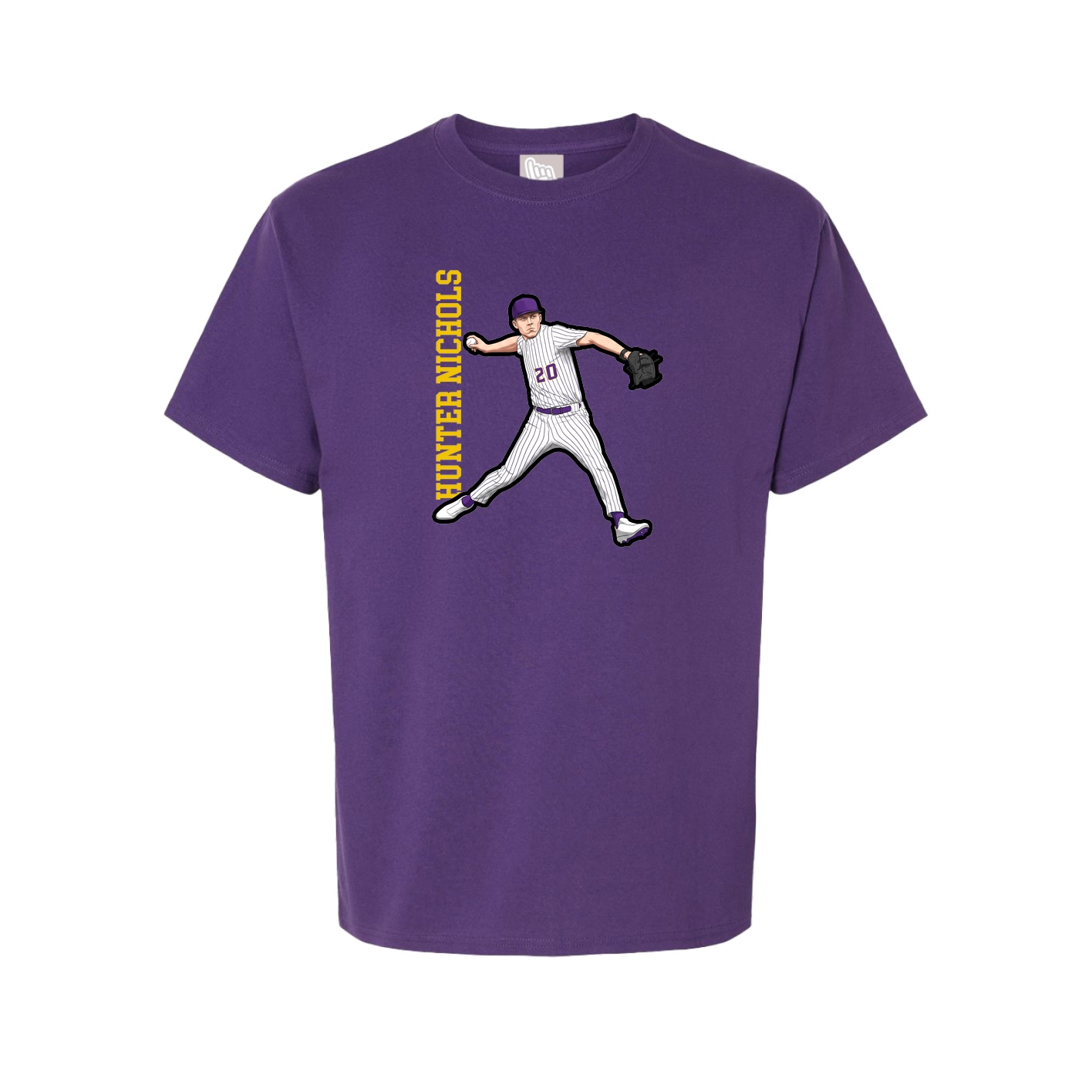 Tee — Name Vertical in Purple