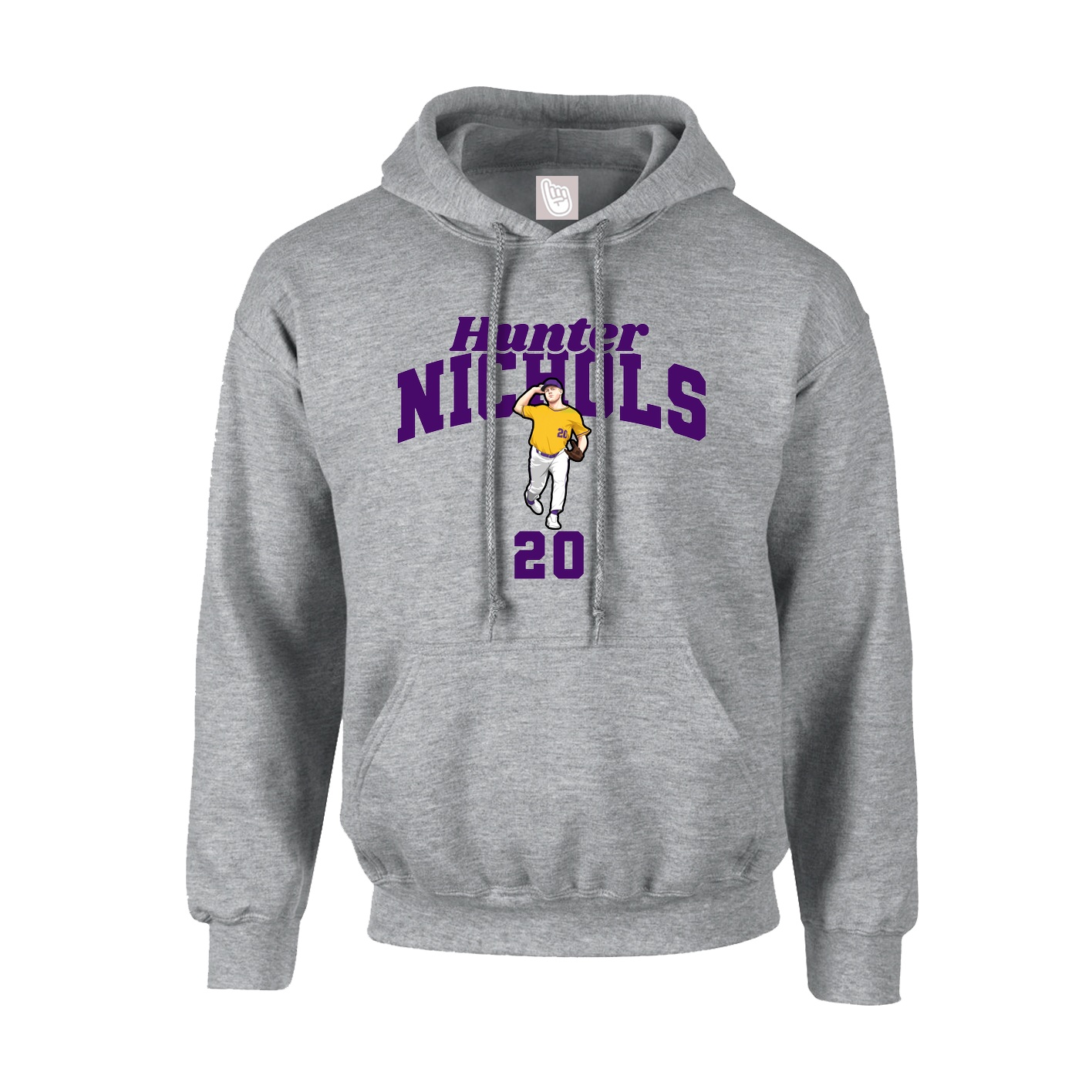 Youth Hoodie — Signature Arch in Grey