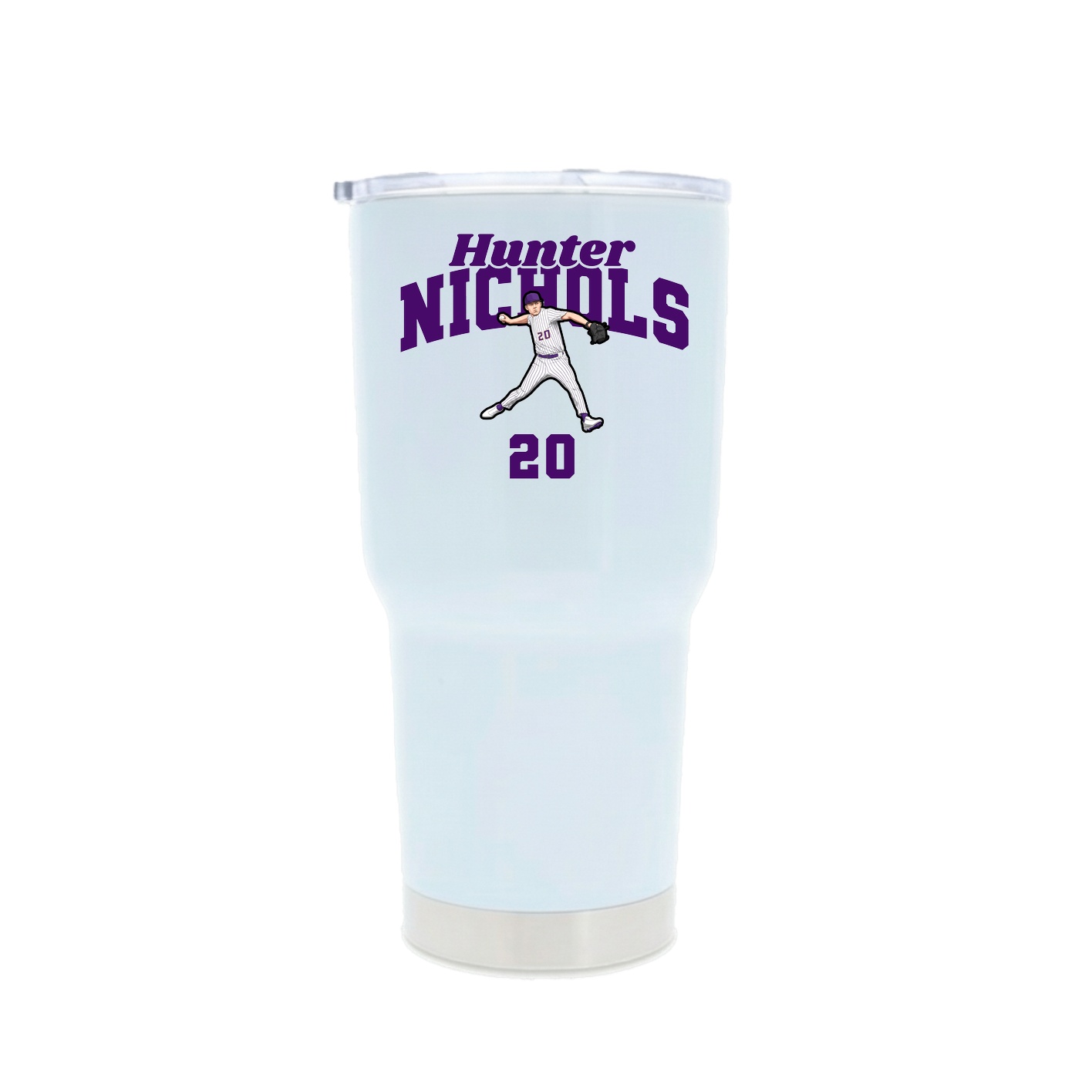 30oz Stainless Steel Tumbler — Signature Arch in White