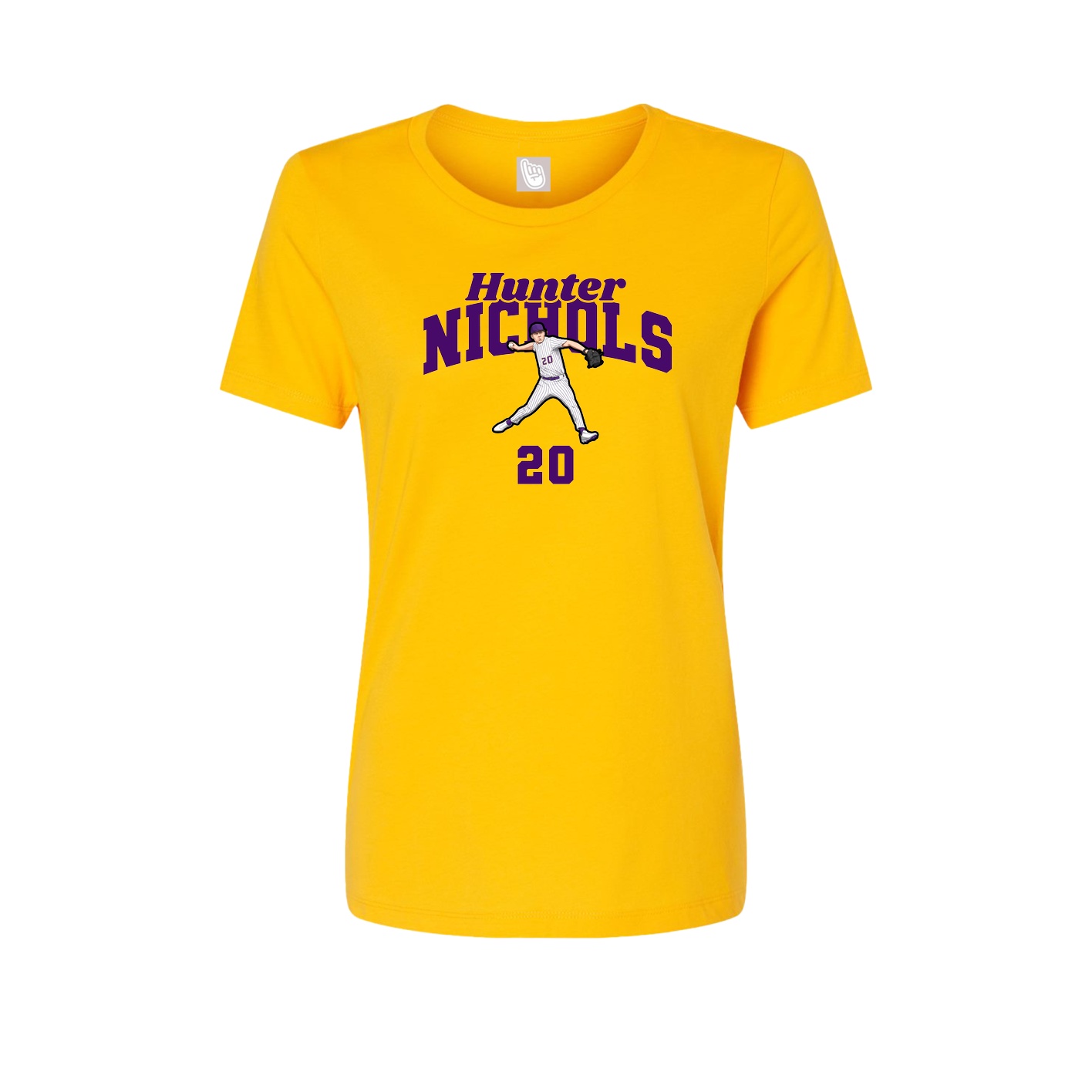 Fitted Women's Tee — Signature Arch in Gold