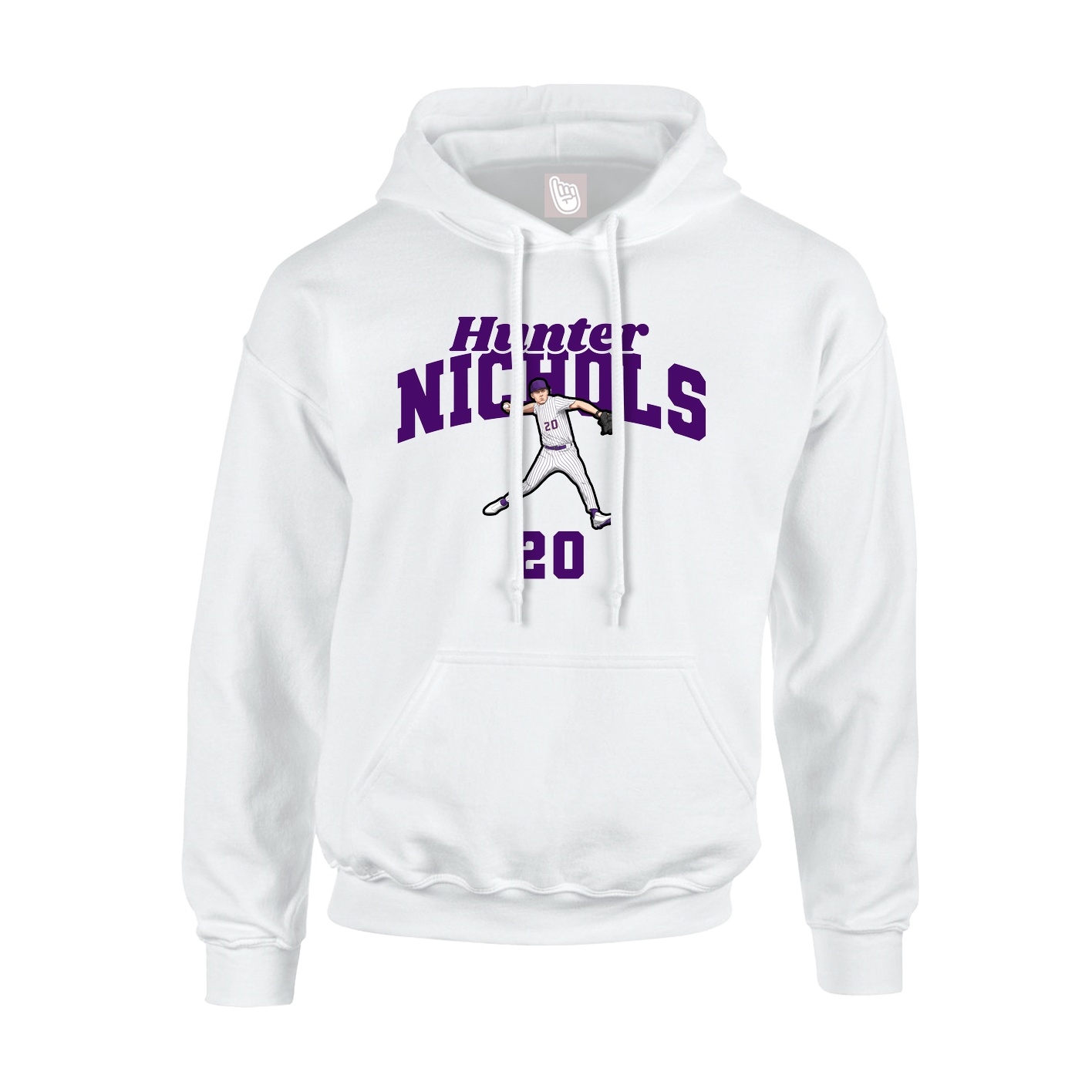 Hoodie — Signature Arch in White