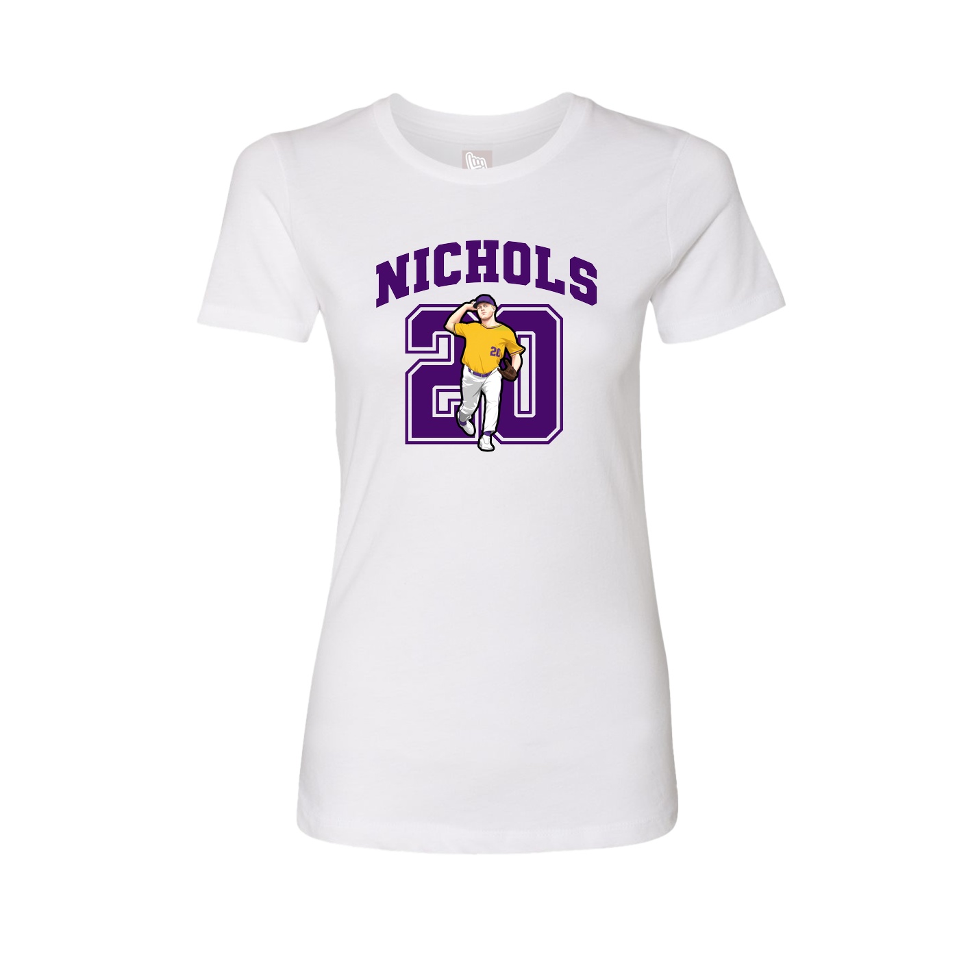 Fitted Women's Tee — Number in White