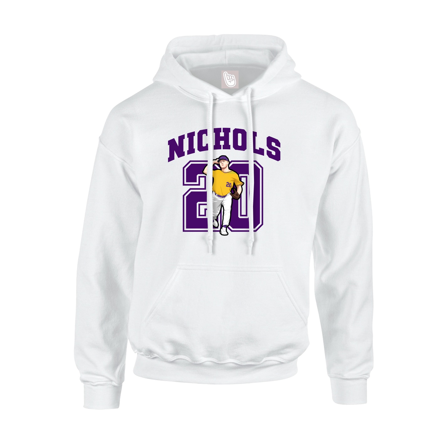 Youth Hoodie — Number in White