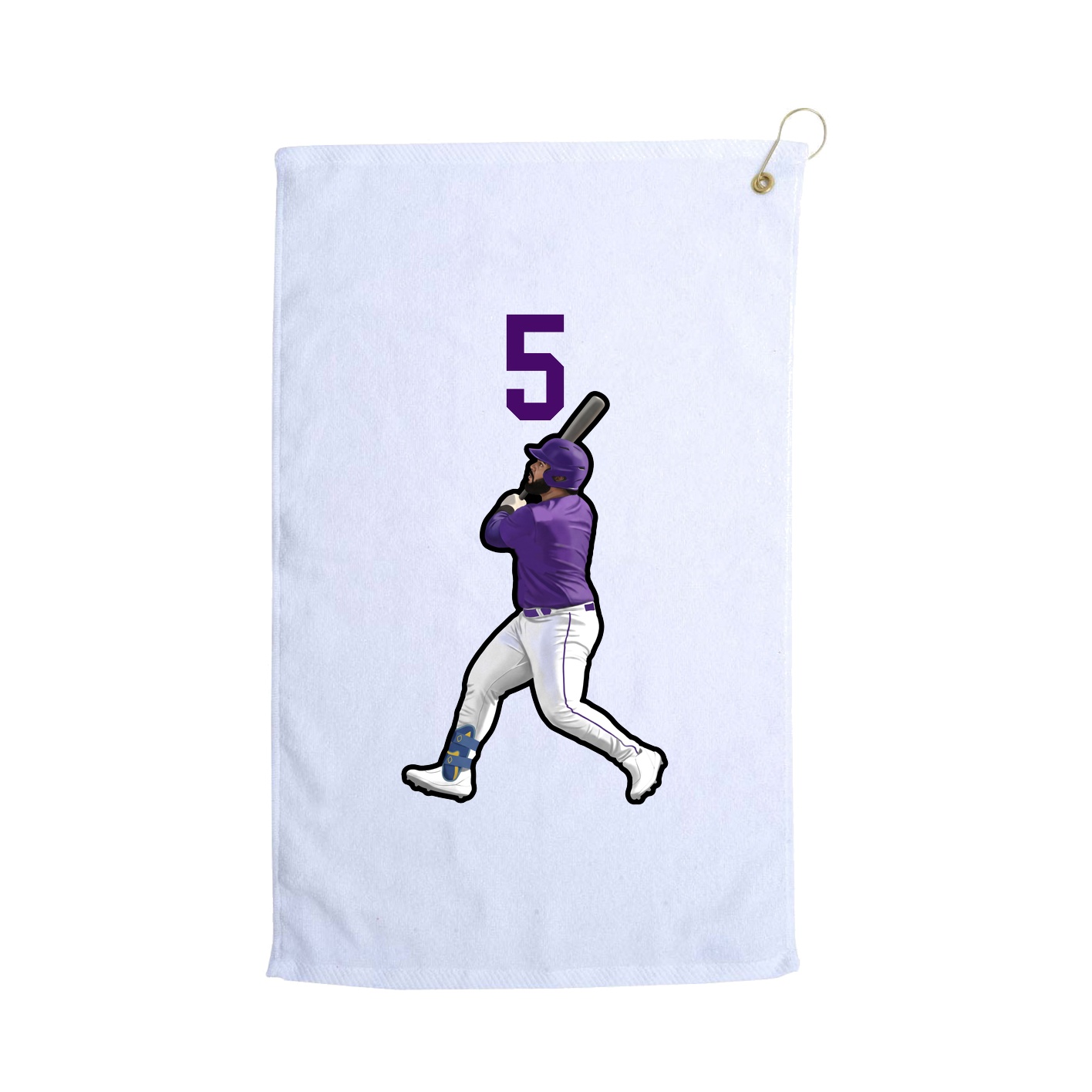 Golf Towel — Number Top in White